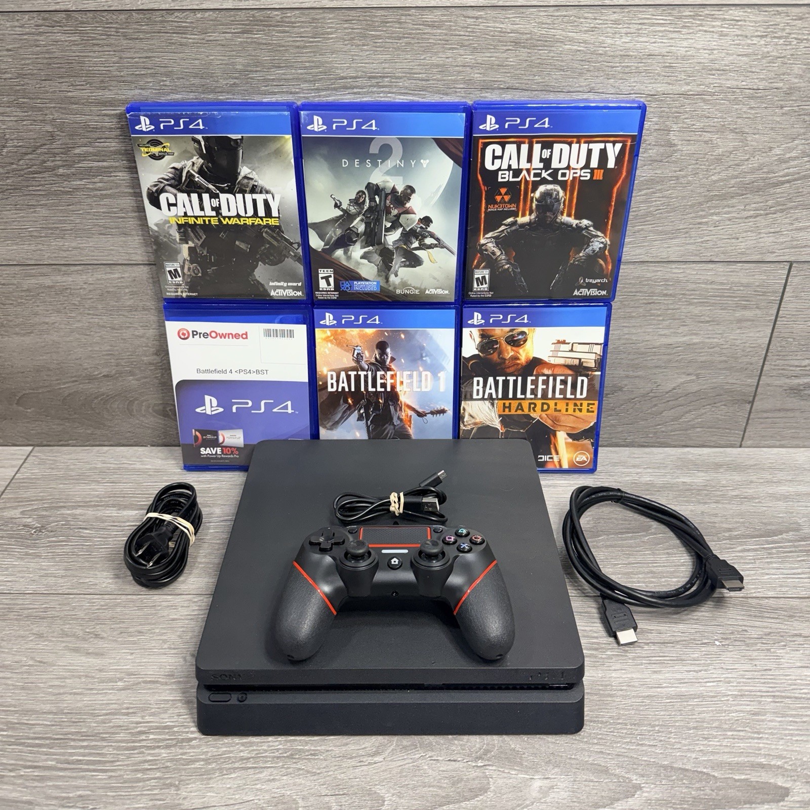 1TB SSD Sony PlayStation 4 Slim PS4 Call Of Duty Battlefield Console Bundle Lot