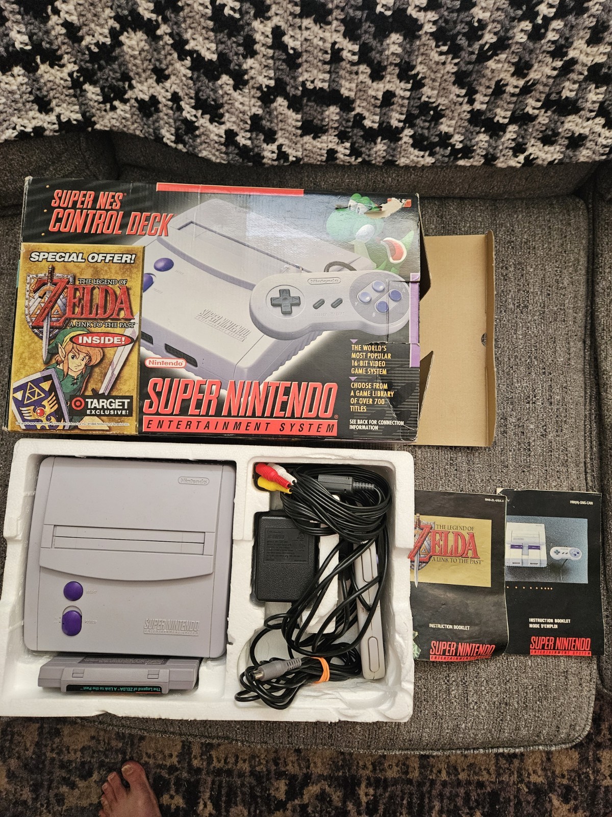 Super Nintendo Mini Jr System Console Rare Variant Target SNES Zelda CIB