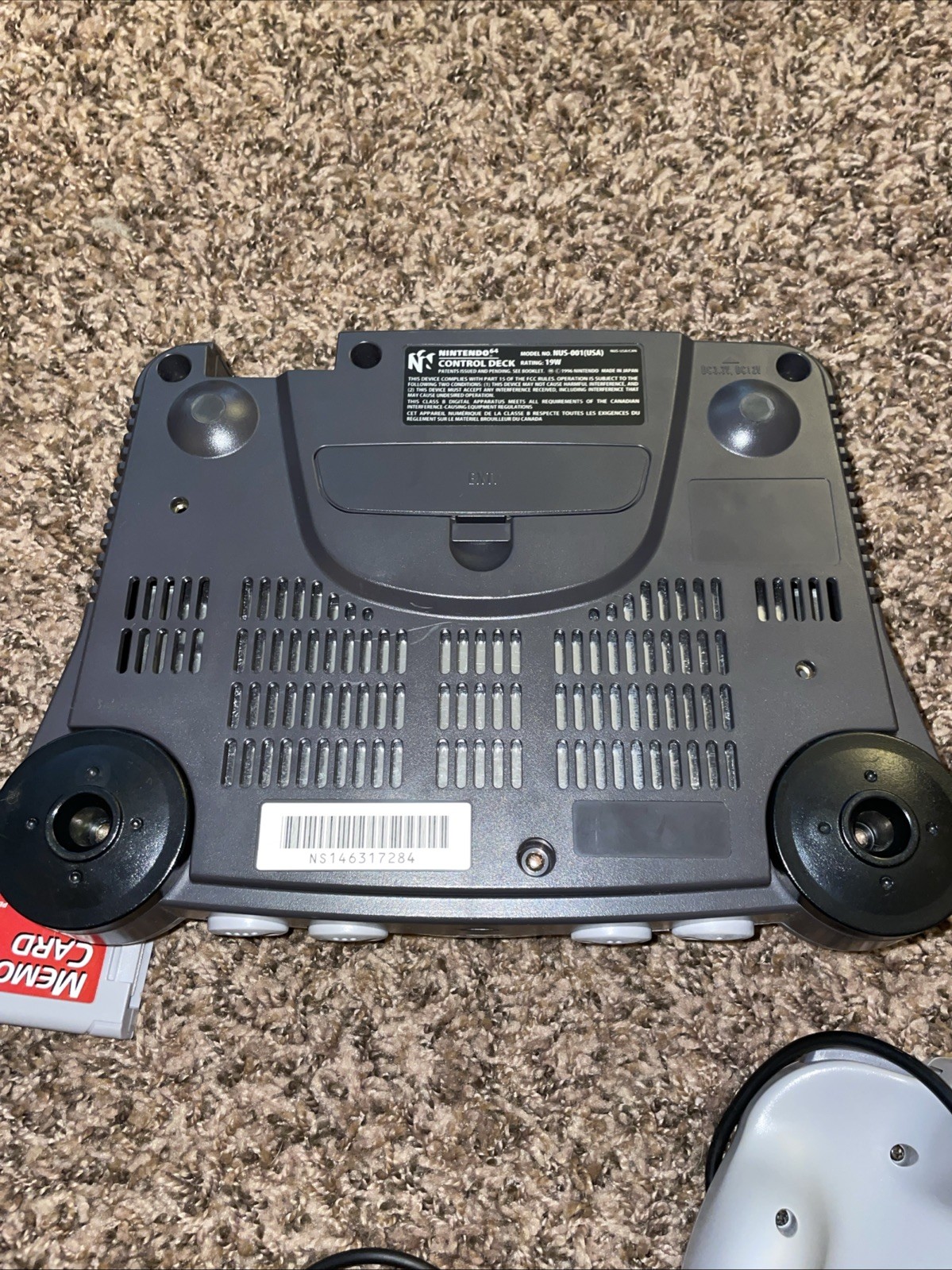 NINTENDO N64 CONSOLE NUS-001 WITH 1 CONTROLLER & CABLES – TESTED