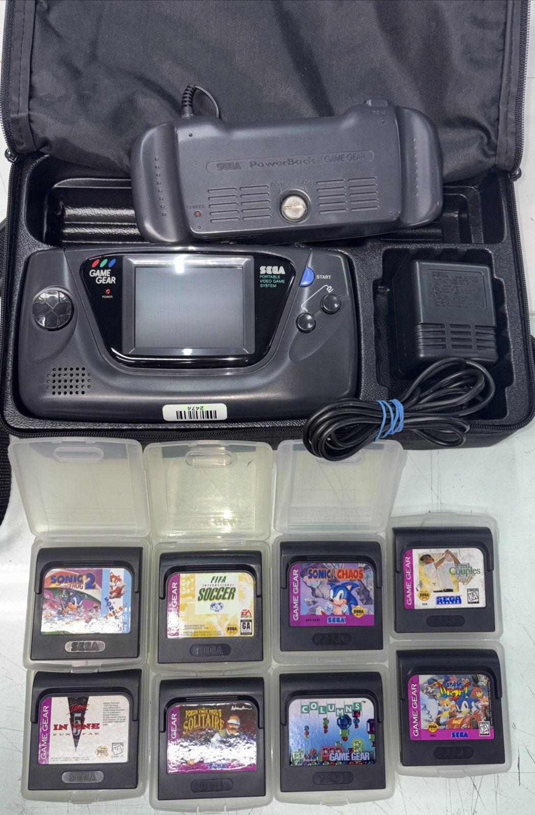 SEGA Game Gear Console with Games and Accessories – Tested and Working