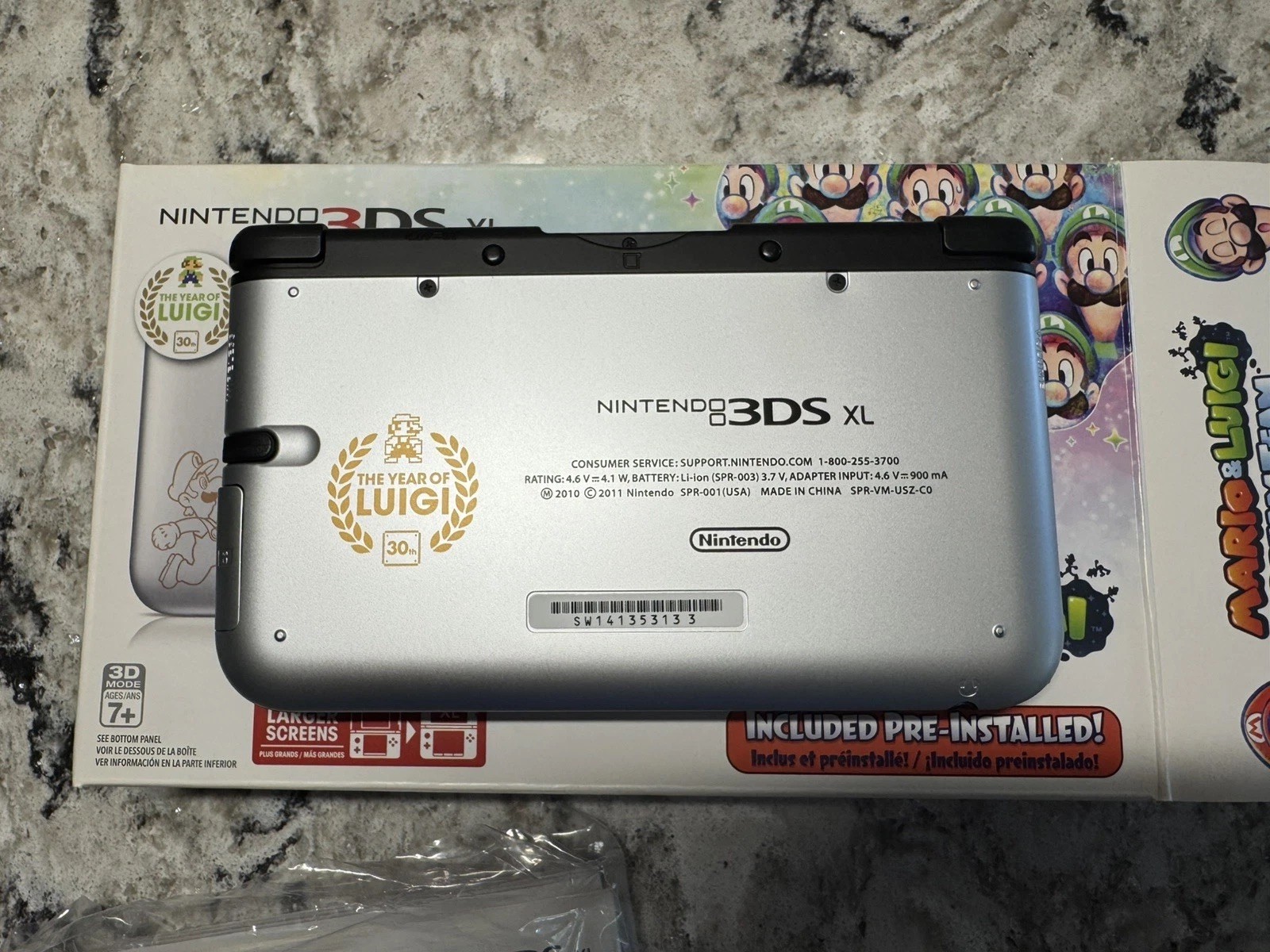 Nintendo 3DS XL Mario & Luigi Dream Team Silver Edition Original Box US Complete