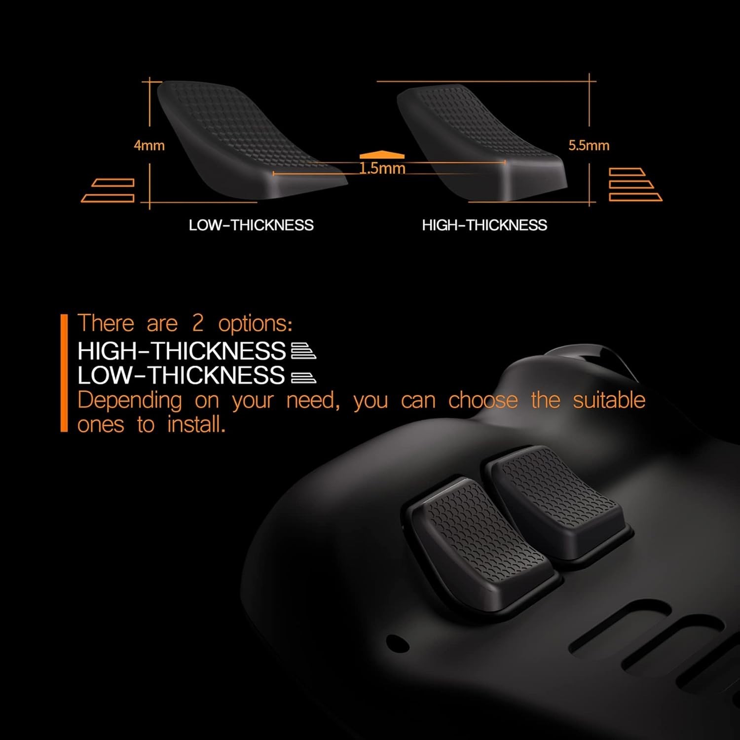 Ergonomic Back Button Enhancement Set for Steam Deck – 2 Thicknesses Available