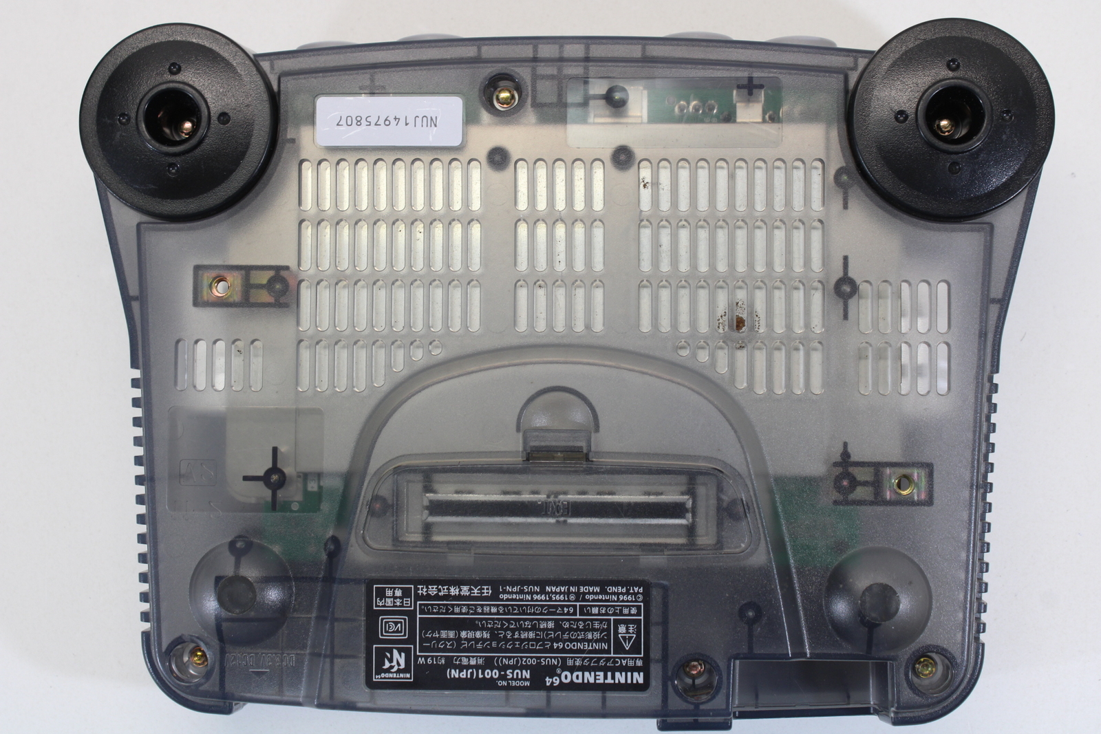 NINTENDO 64 Clear Black Console & JUSCO Controller 7/10 AC AV N64 REGION FREE