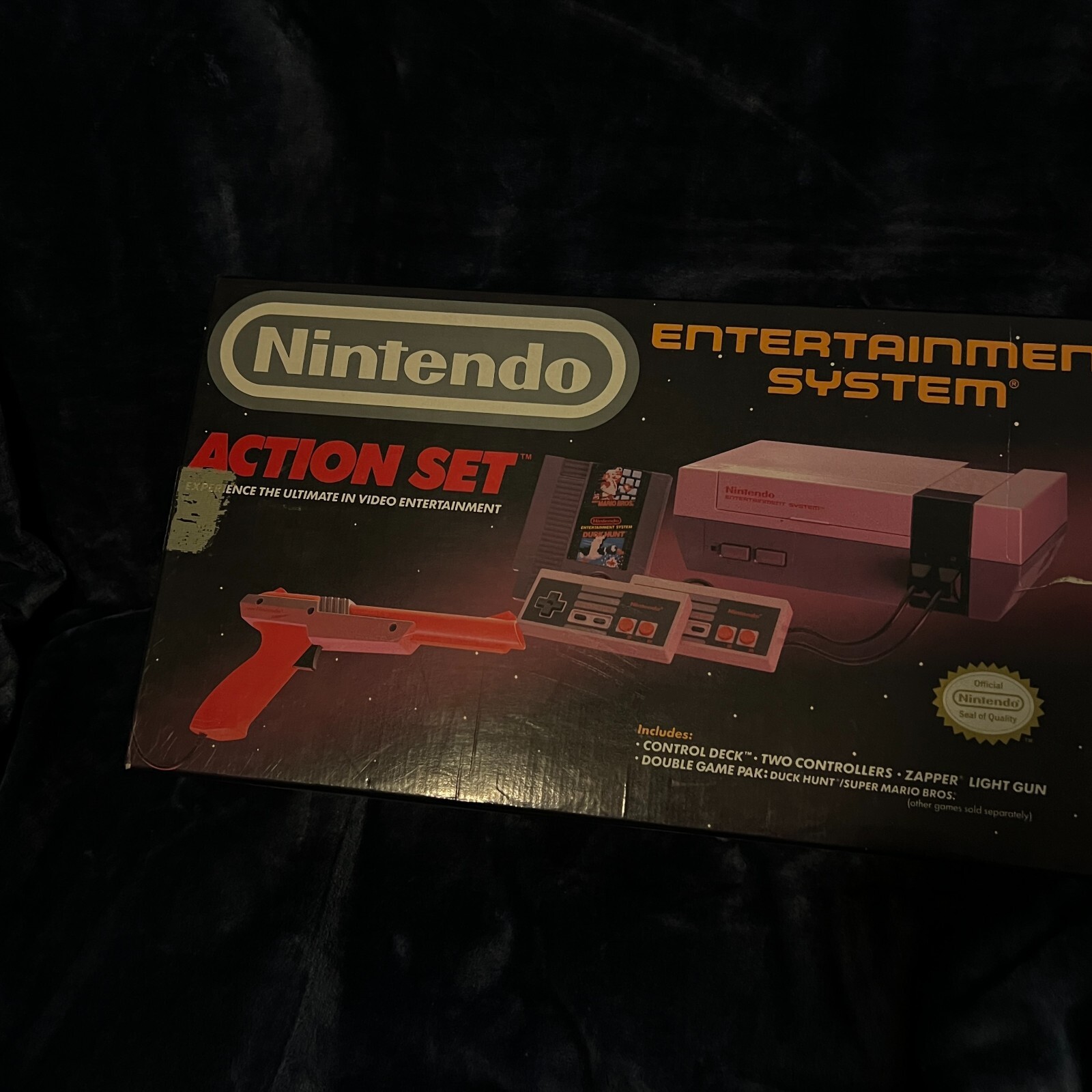 Box Only Vintage Nintendo NES Action Set Home Console – White/Gray Box Only 1987