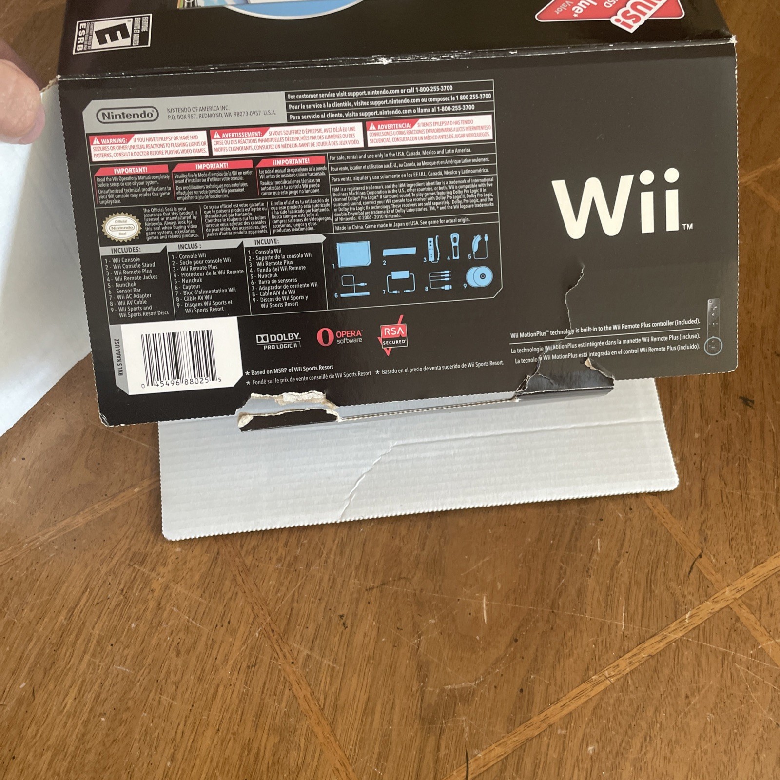 Nintendo Wii Black Console RVL-001 Wii Sports + Resorts Bundle Complete In Box