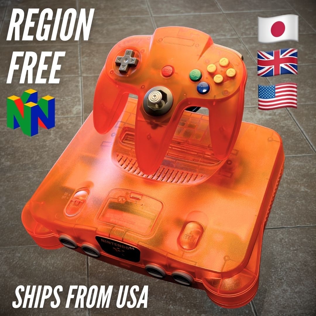 Nintendo 64 Console REGION FREE Funtastic Fire Orange Translucent Refurbished