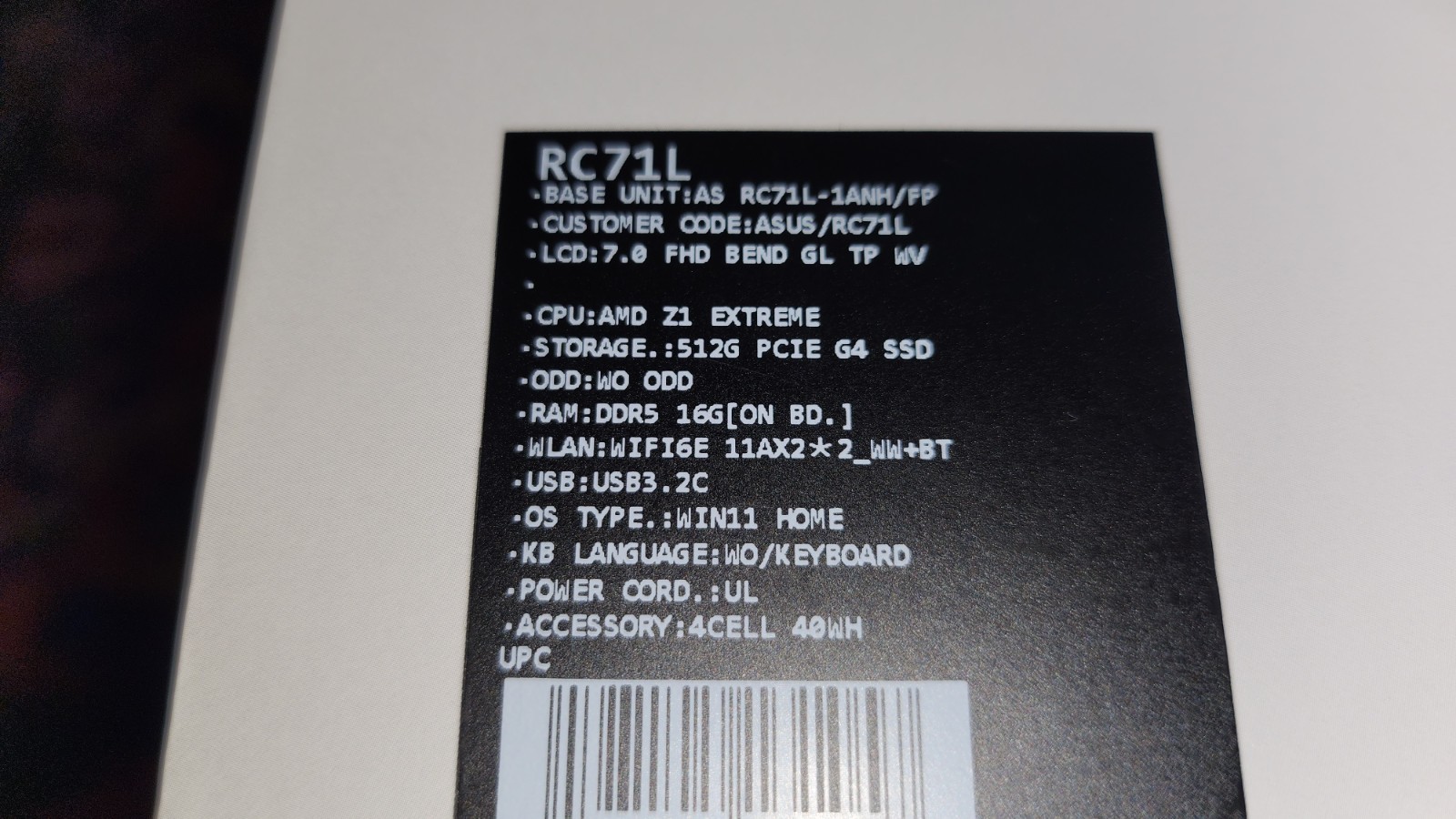 ASUS ROG Ally 7in 512GB White Gaming Handheld Console Upgraded Factory Reset