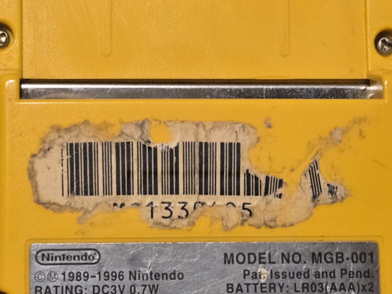Nintendo Game Boy Pocket Yellow MGB-001 Console Tested Working Screen Line