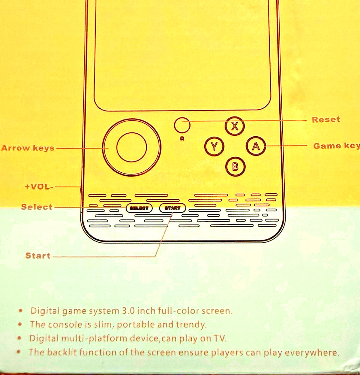 Game Box 500 Handheld Game Player Console 3.0 in Backlit Screen TV, BLUE