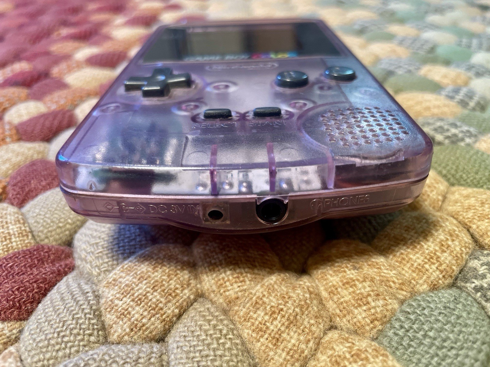Nintendo Game Boy Color Atomic Purple Clear CGB-001 Handheld Console Works!