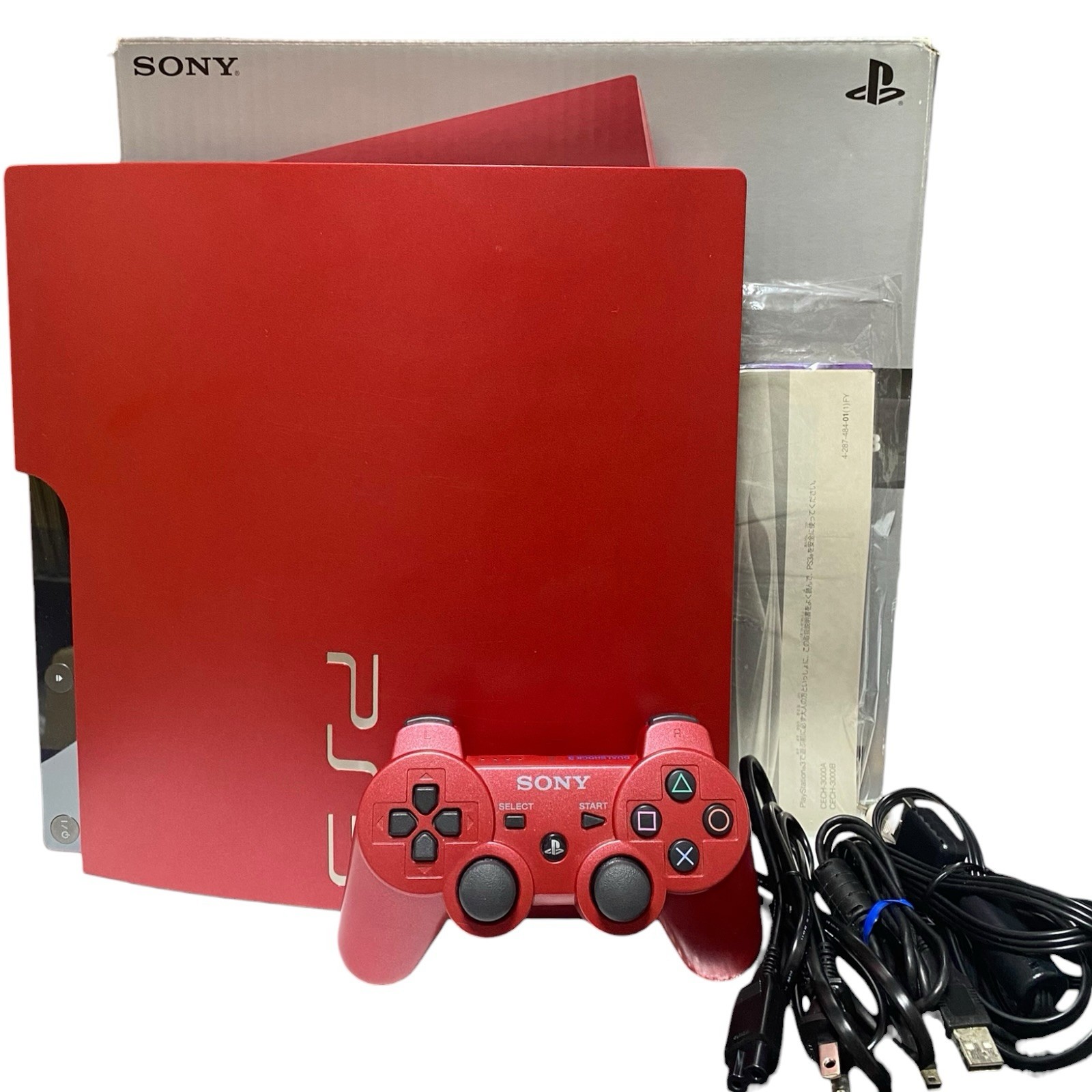 Sony PlayStation 3 Slim 320GB Scarlet Console – Red Good Condition From Japan