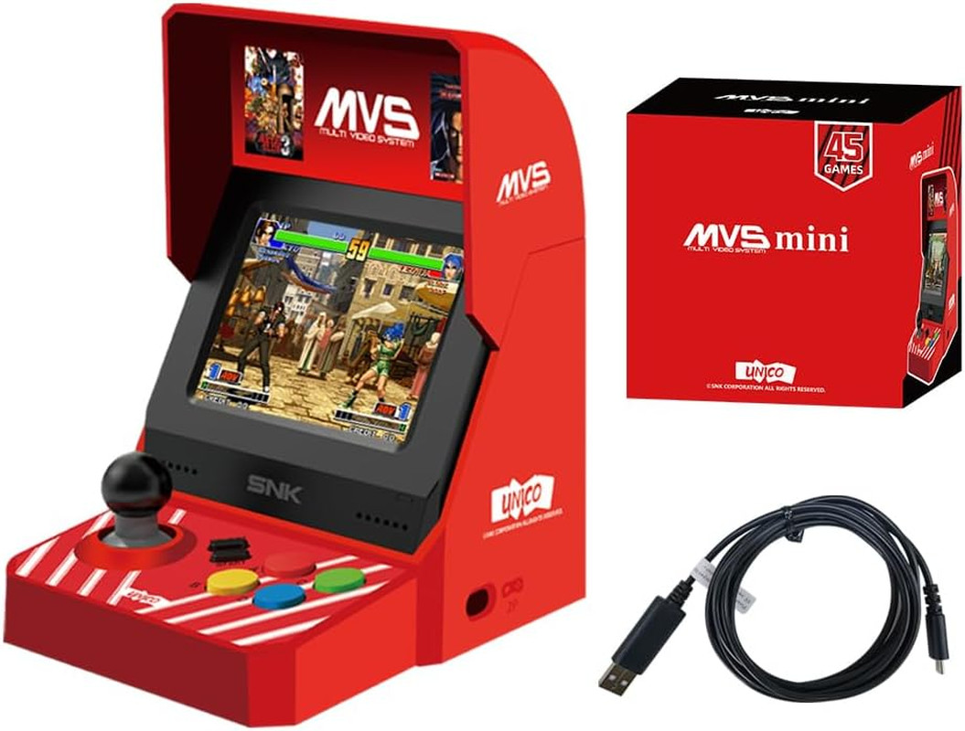 NEOGEO MVS Mini Arcade Console – 45 Preloaded Classic SNK Games (KOF, Metal Slug