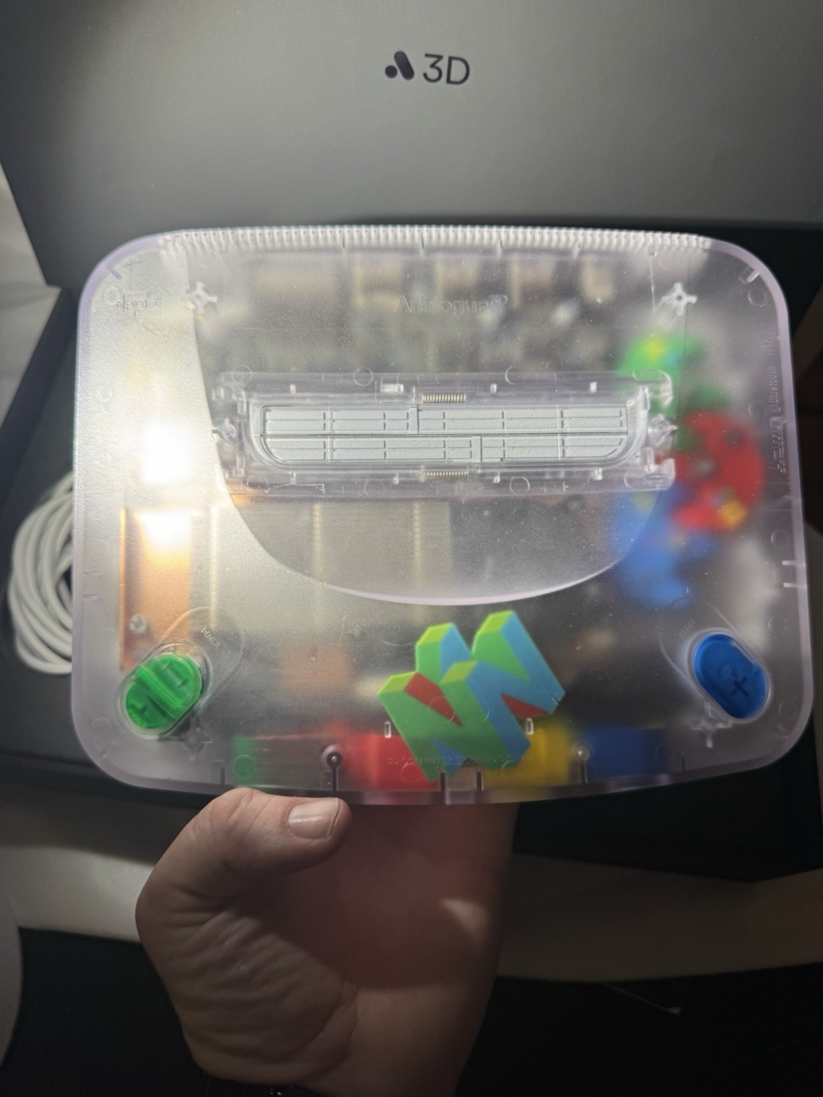 Custom Analogue 3D Console Limited Edition Clear W/ Pokemon Controller & OEM Bag