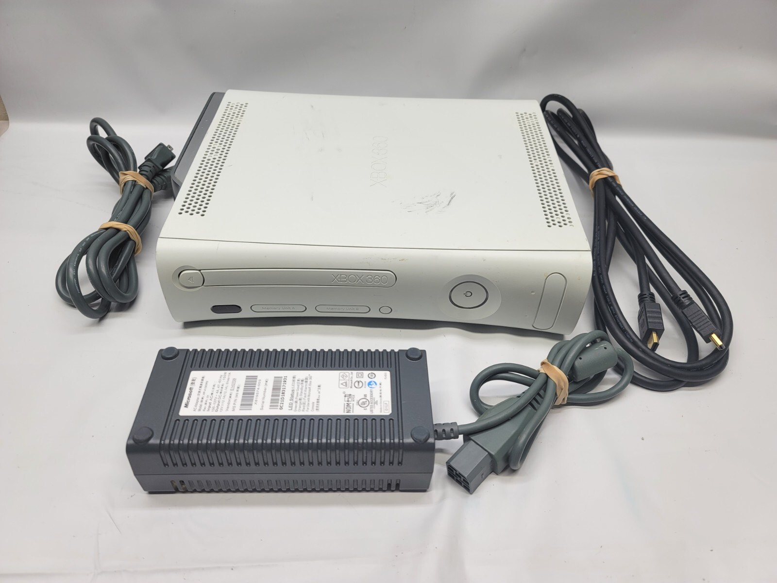 Microsoft Xbox 360 Pro 14GB Console Matte White w/ Cords NO Controller Tested
