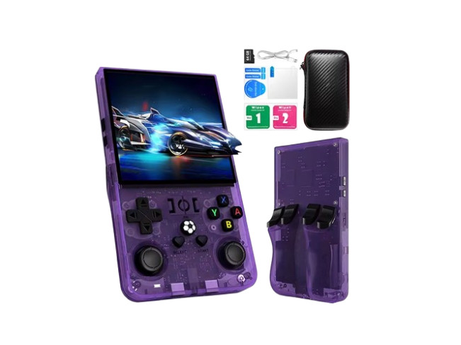 Purple R36S Handheld Game Console 20K+ Games Retro Gaming System