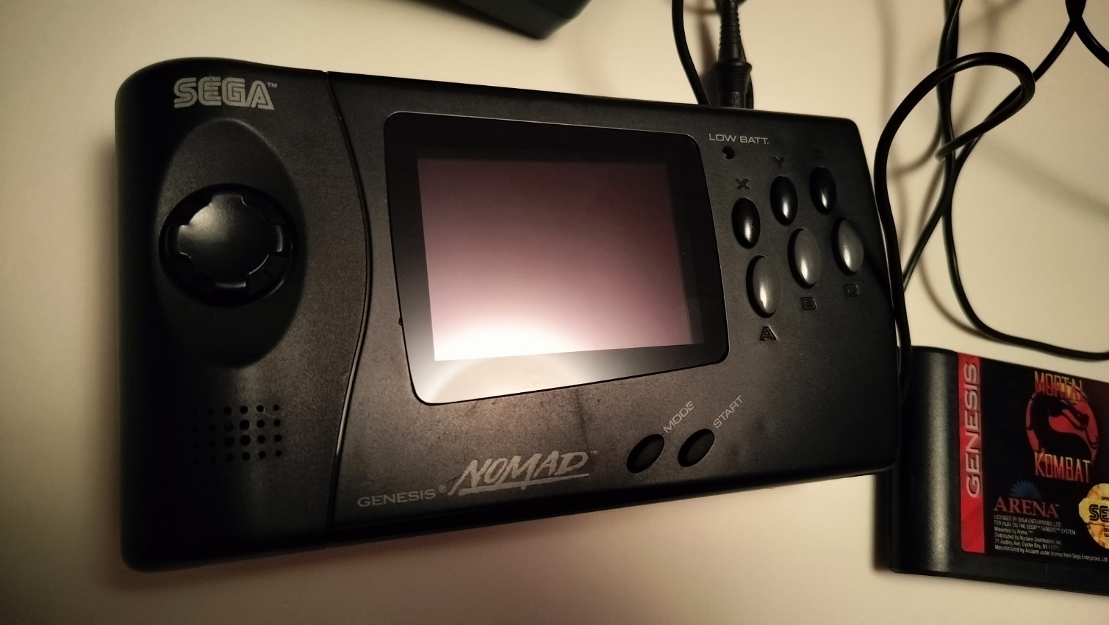 Sega Nomad Handheld Console With Power Adapter & Mortal Kombat Tested & Working