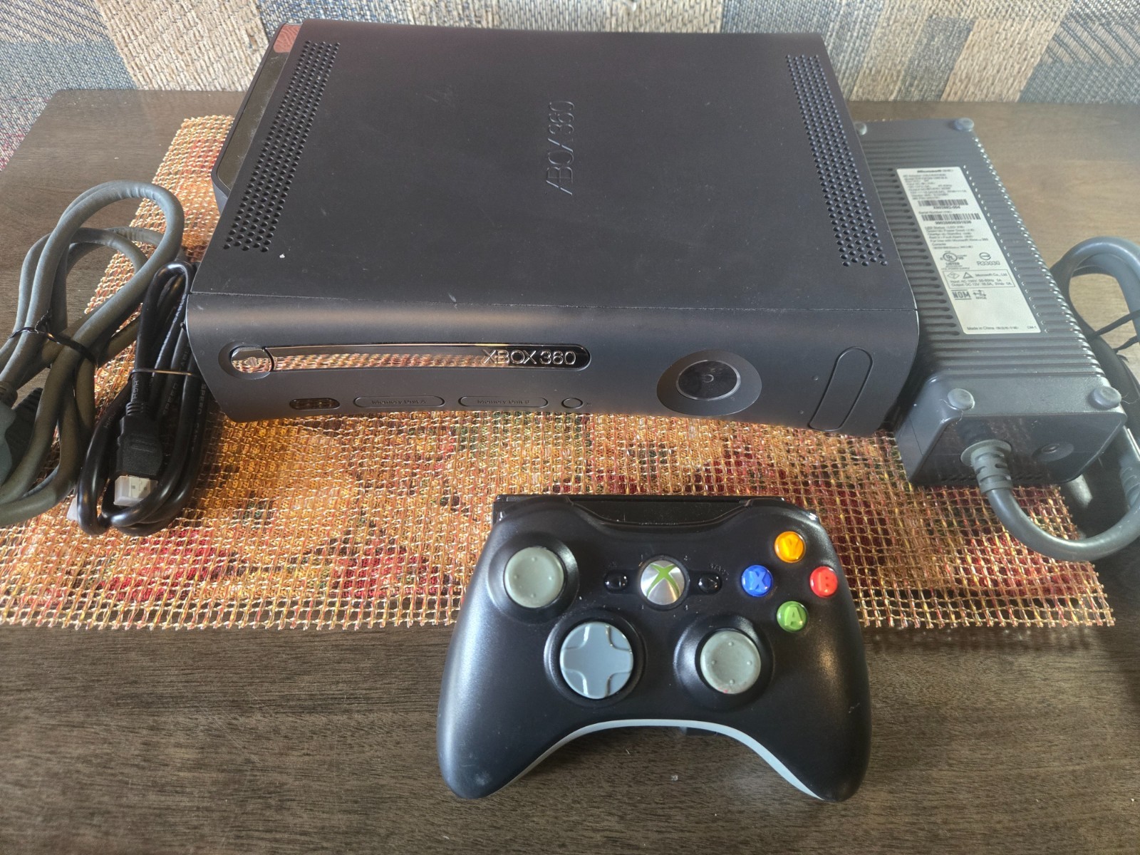 Microsoft Xbox 360 Fat Gaming Console + OEM Controller + Cables + 120GB HD