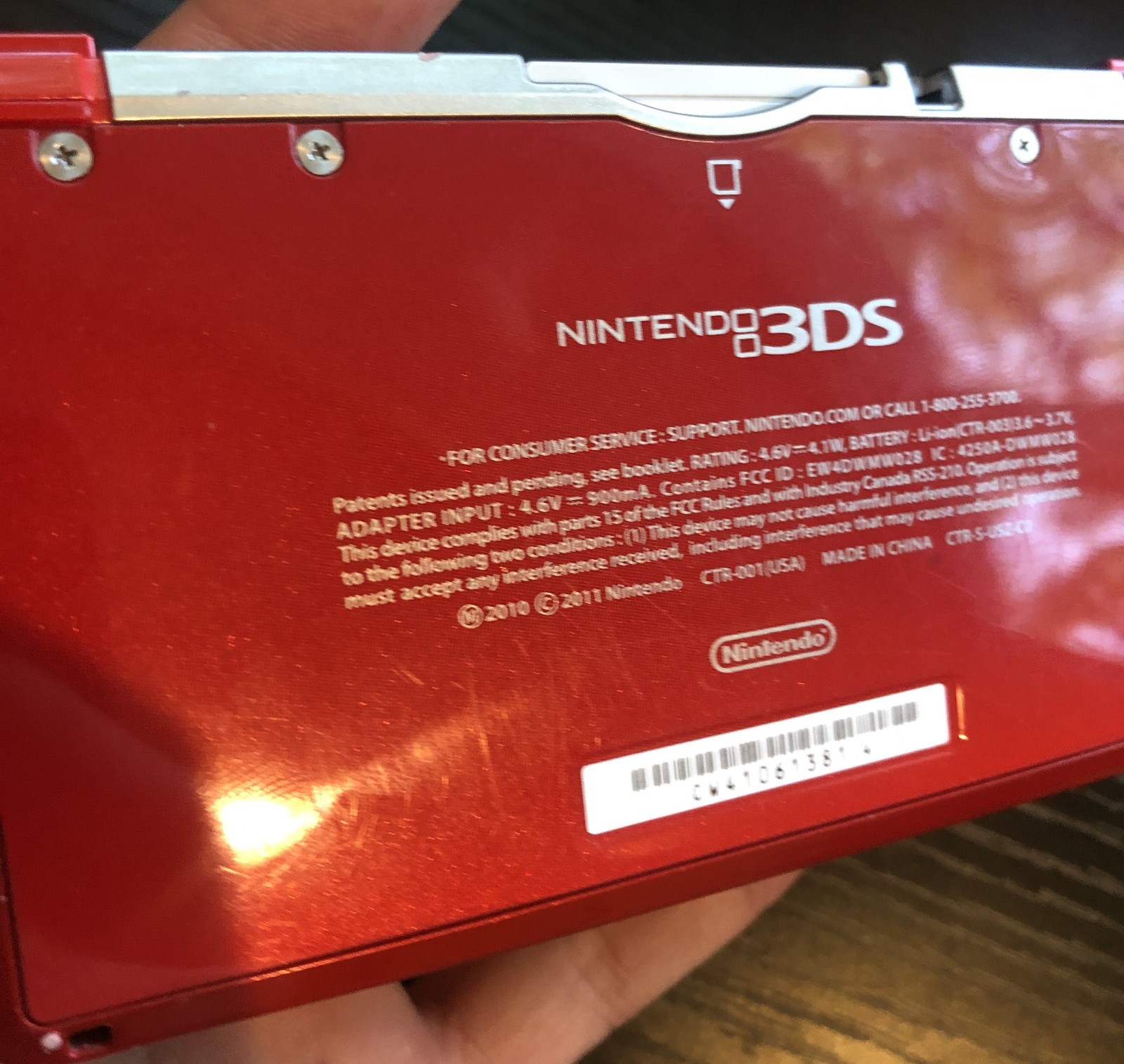 Nintendo 3DS Flame Red CTR-001 Handheld Console — Fully Tested