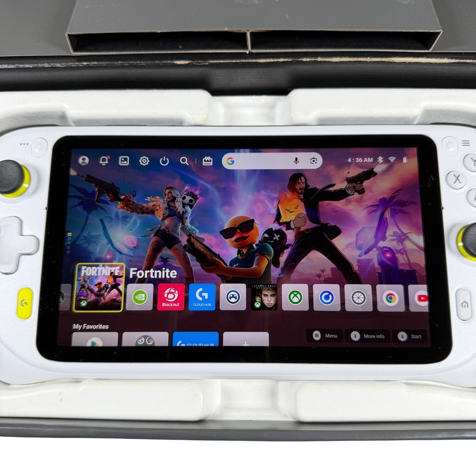 Logitech G Cloud Gaming Handheld Console GR0006 White 64GB Android WiFi 7″ 1080p