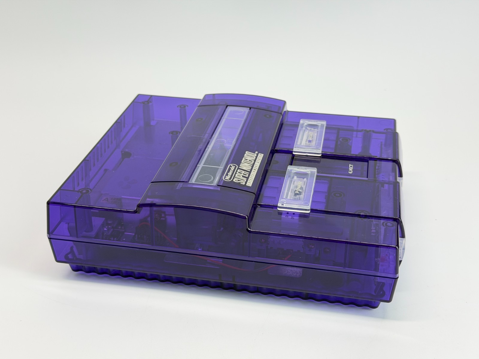 Super Nintendo – New Clear Purple Shell – System Bundle w/Super Mario World