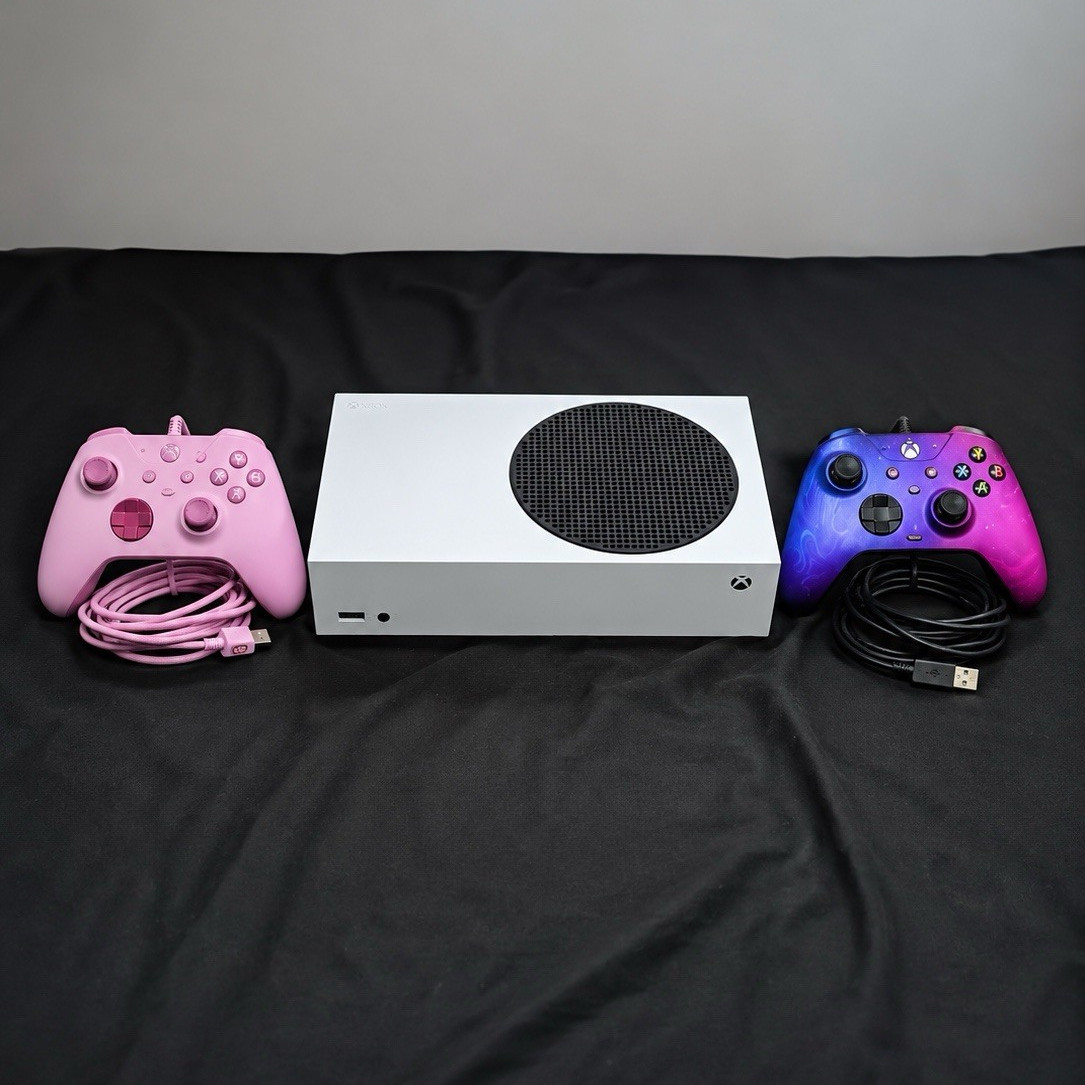 Xbox Series S 512GB Console Bundle 2 Controllers Pink Purple Cables Tested