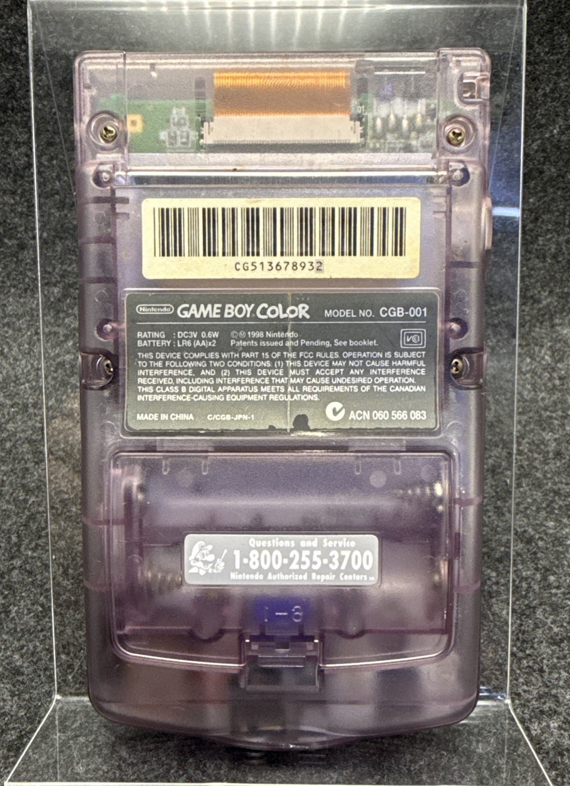 Nintendo Game Boy Color Atomic Purple CGB-001 Cleaned & TESTED