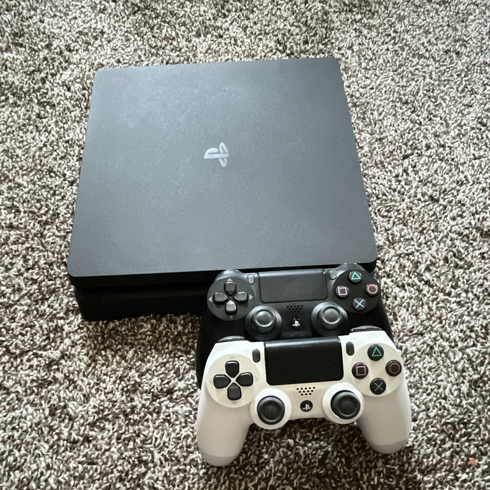 Sony PlayStation 4 Slim PS4 500GB Black Console w/ 2 DualShock 4 Controllers