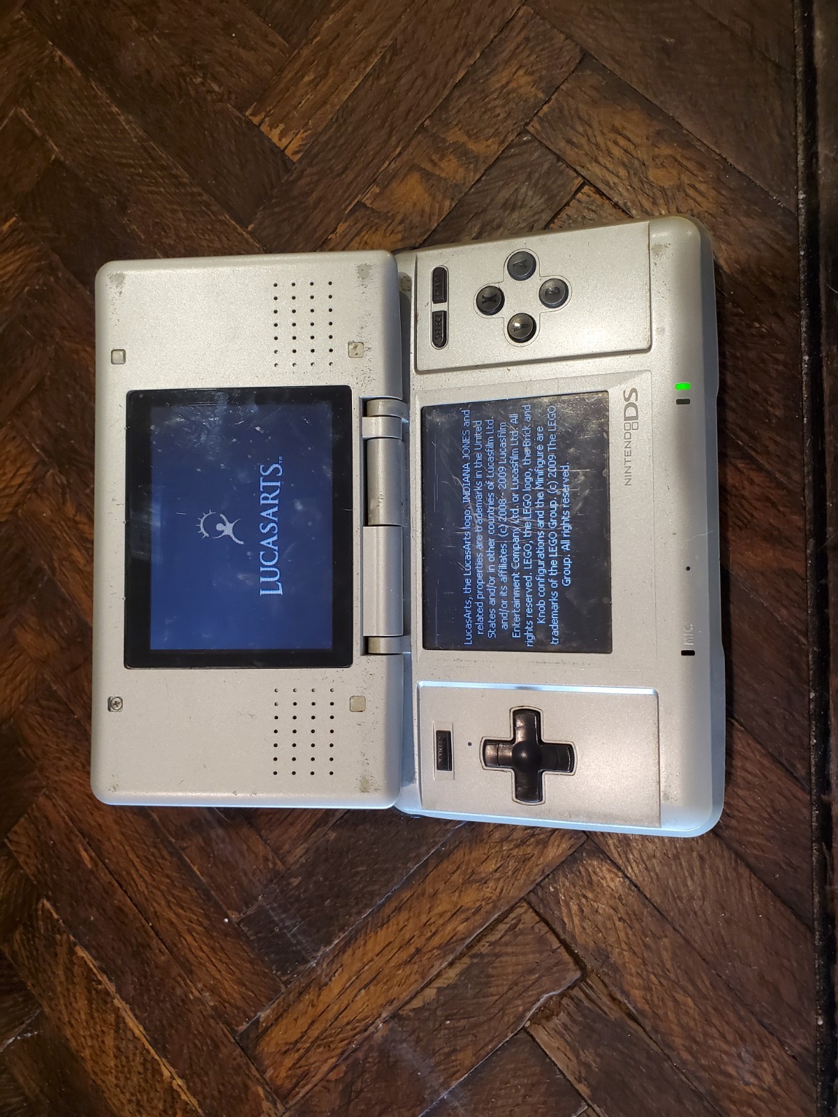 Nintendo DS Silver Handheld System, Works, Shows Wear