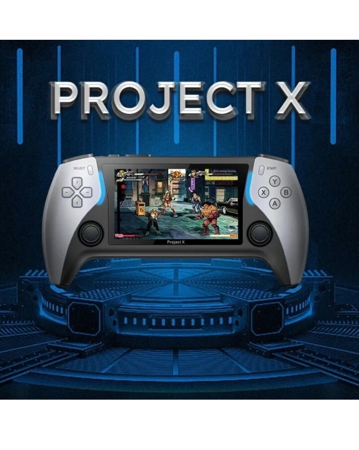PROJECT X 4 PORTABLE CONSOLE IPS SCREEN 3″ QUAD CORE 8GB SD PS1 MAME NEOGEO GBA