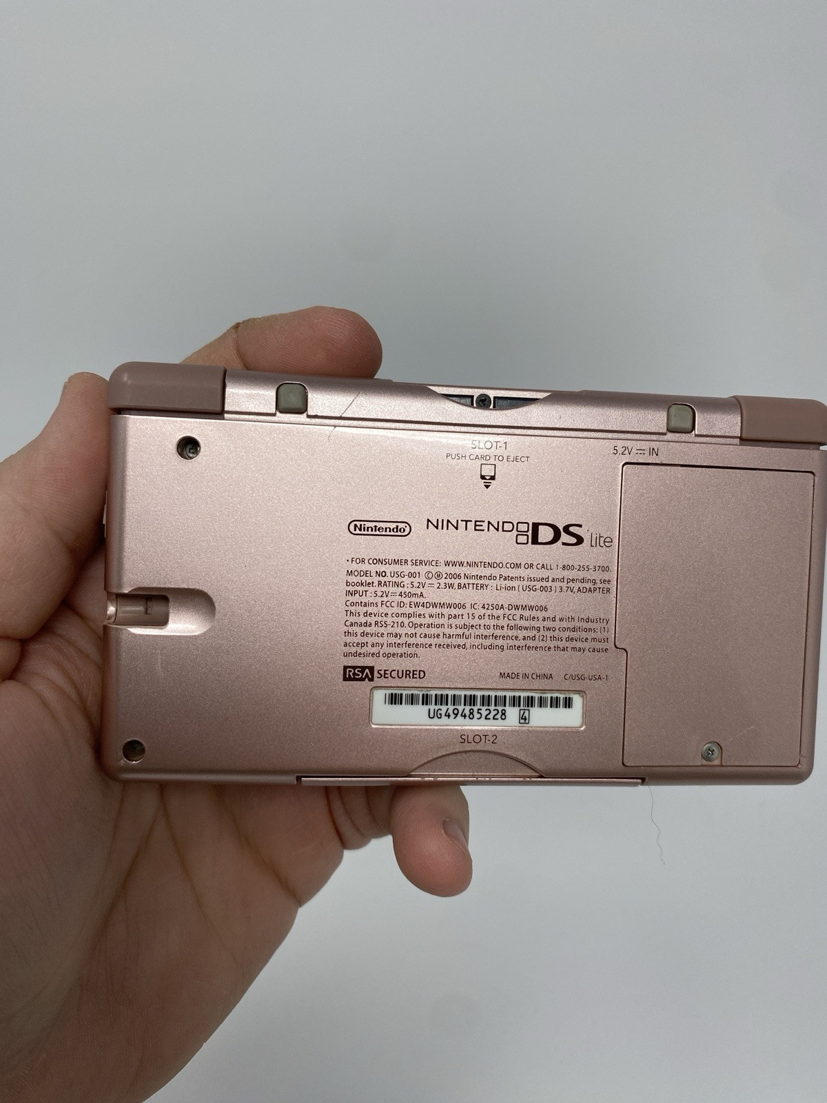 Nintendo DS Lite Pink Handheld USG-001 W/Charger *Tested* Ships Fast