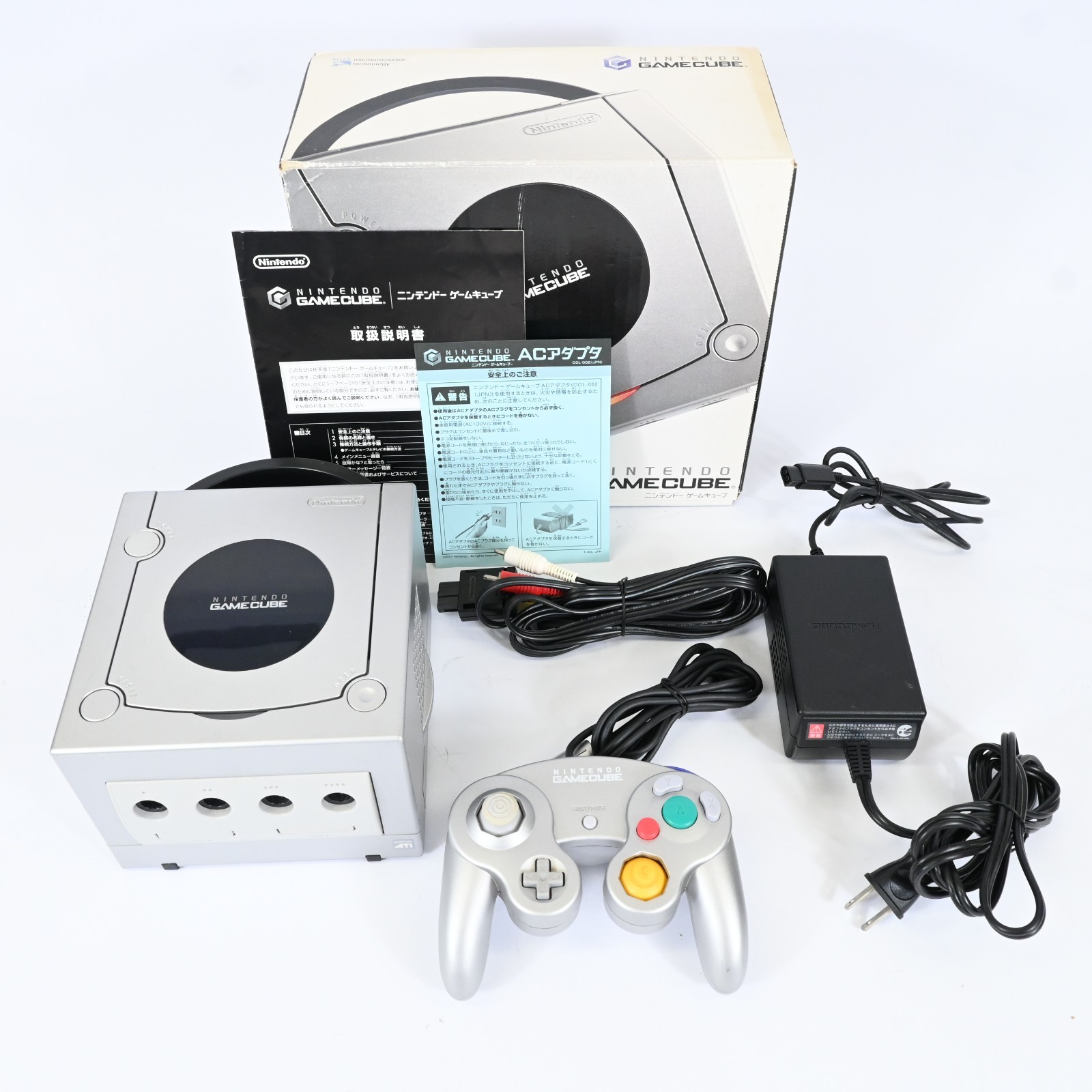 Nintendo GameCube DOL-001 Silver Console Boxed Controller Tested Working
