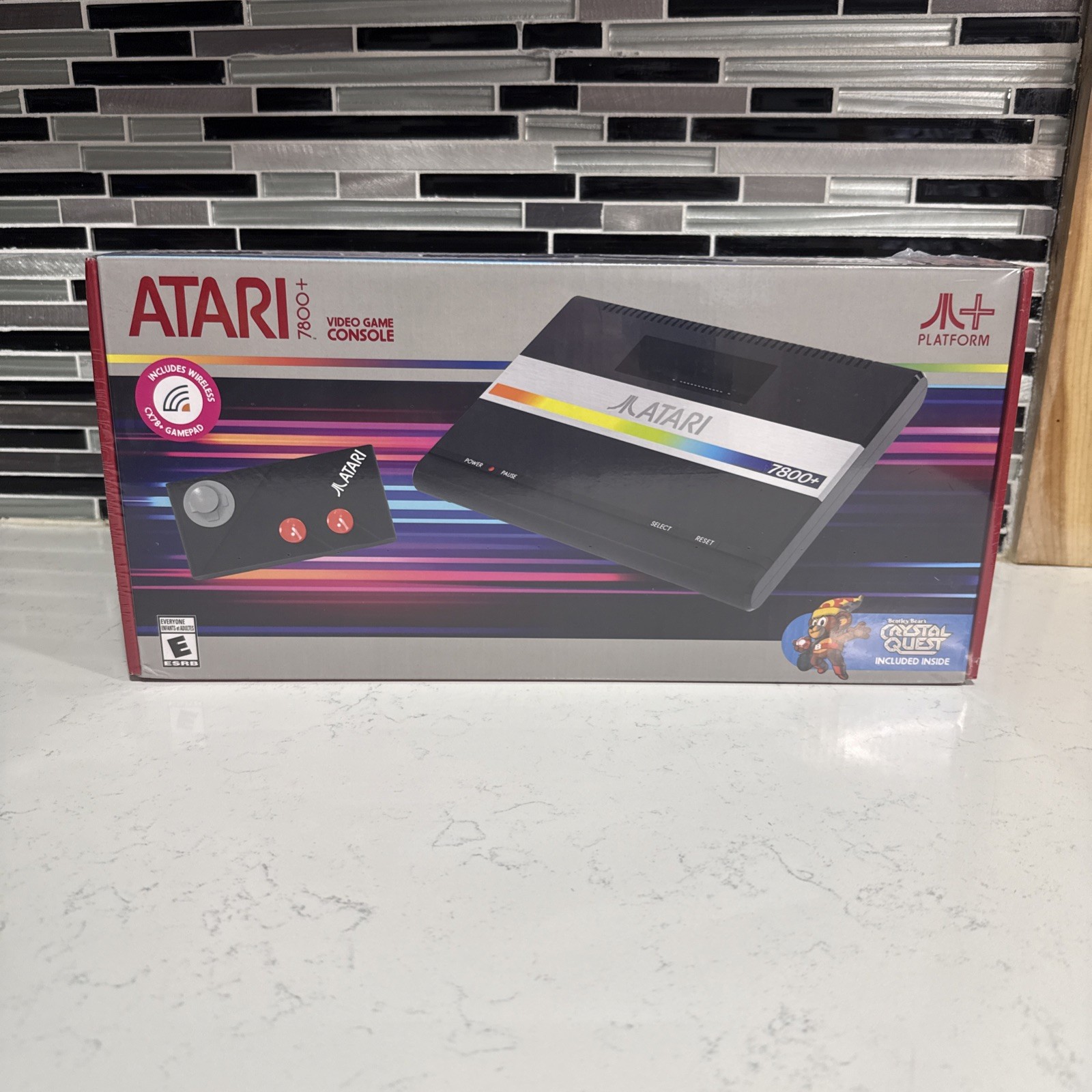 NEW Atari 7800+ HDMI Console Factory Sealed Wireless Controller Crystal Quest