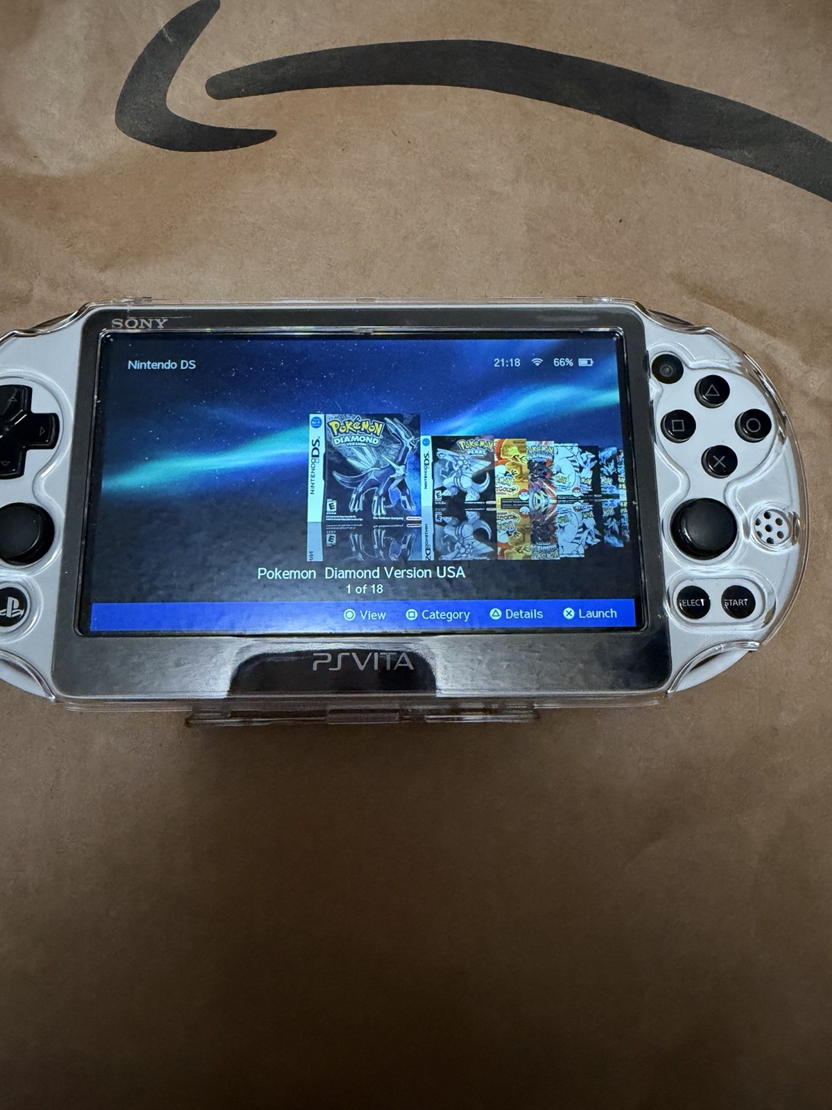 PS Vita PCH-2000 Slim Black and White with Charger Tested Working