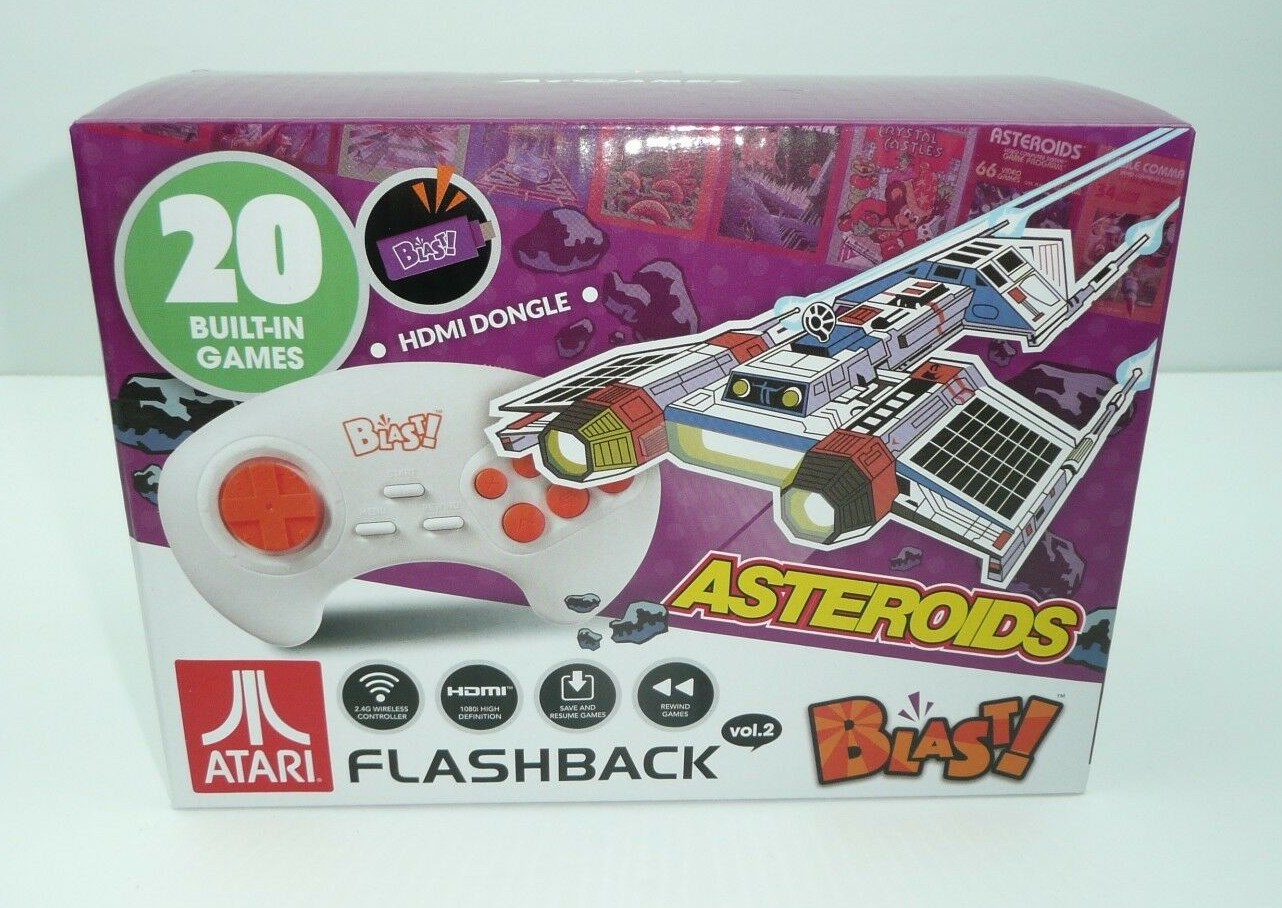 ATARI Flashback Blast Vol 2 Asteroids 20 Built-In Games Retro Classic HDMI Chess