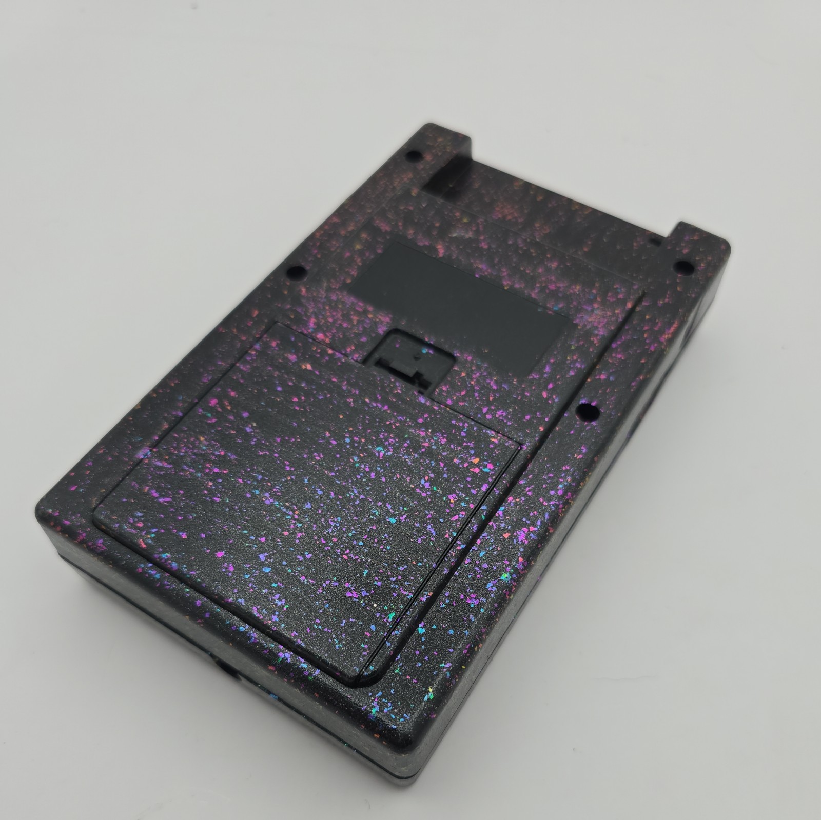 Game Boy DMG IPS Custom Kitsch Bent shell black holographic purple blue