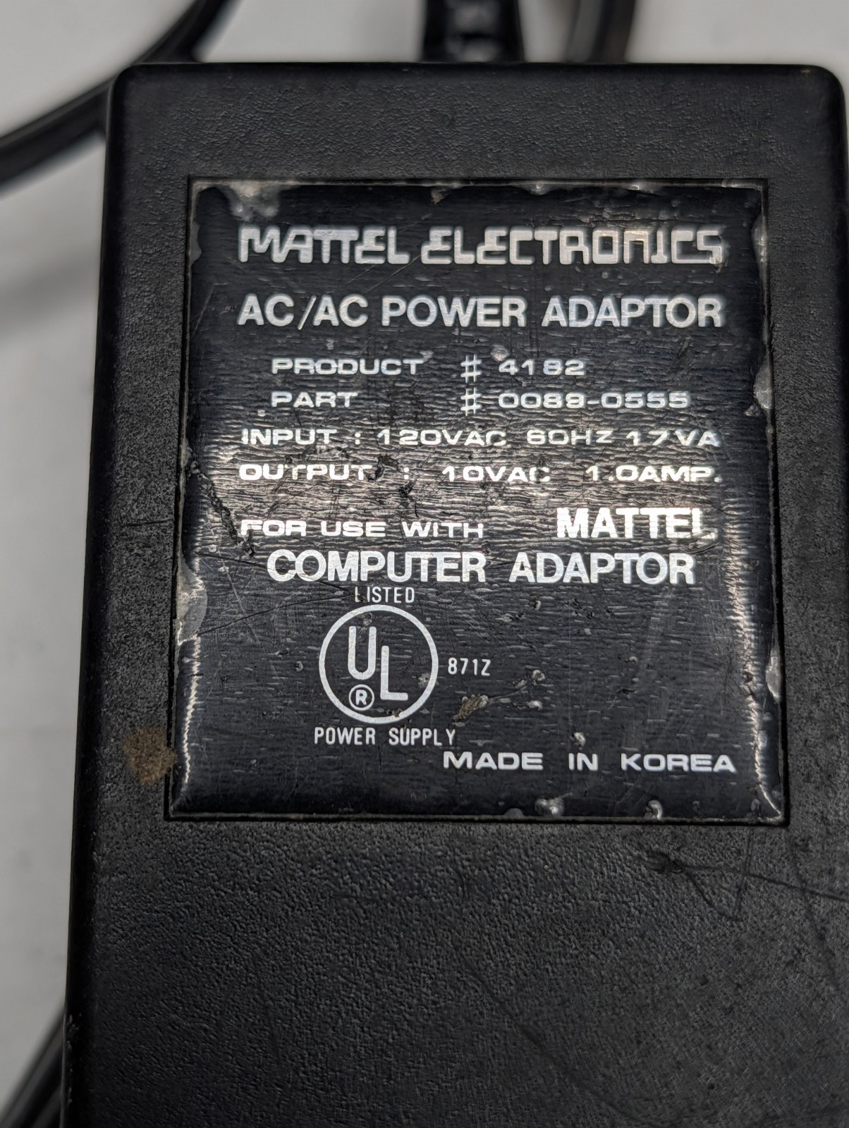 Mattel 4182 Intellivision Computer Module Console Game System Keyboard Power