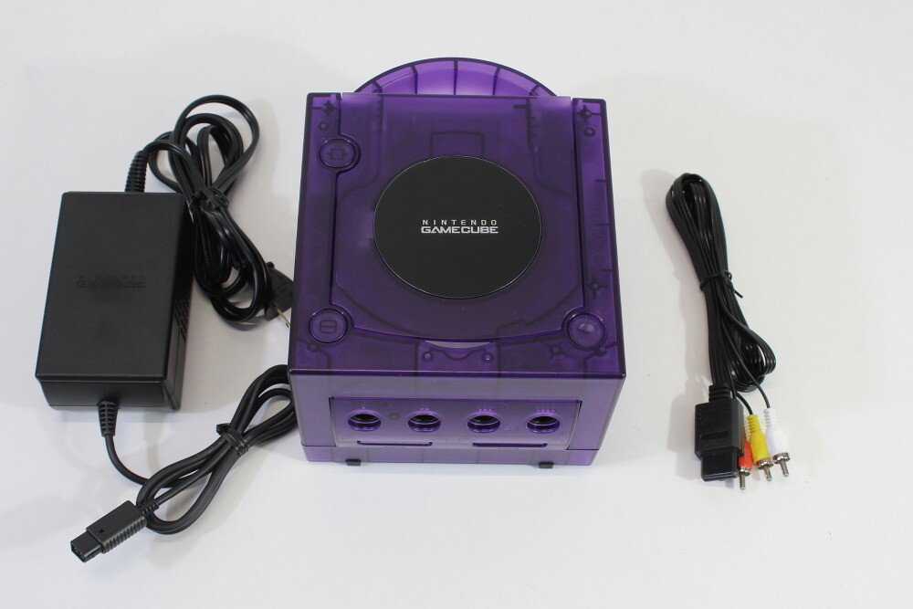 Nintendo Gamecube Clear Transparent Purple Console & AC AV NTSC-U/C DOL-001