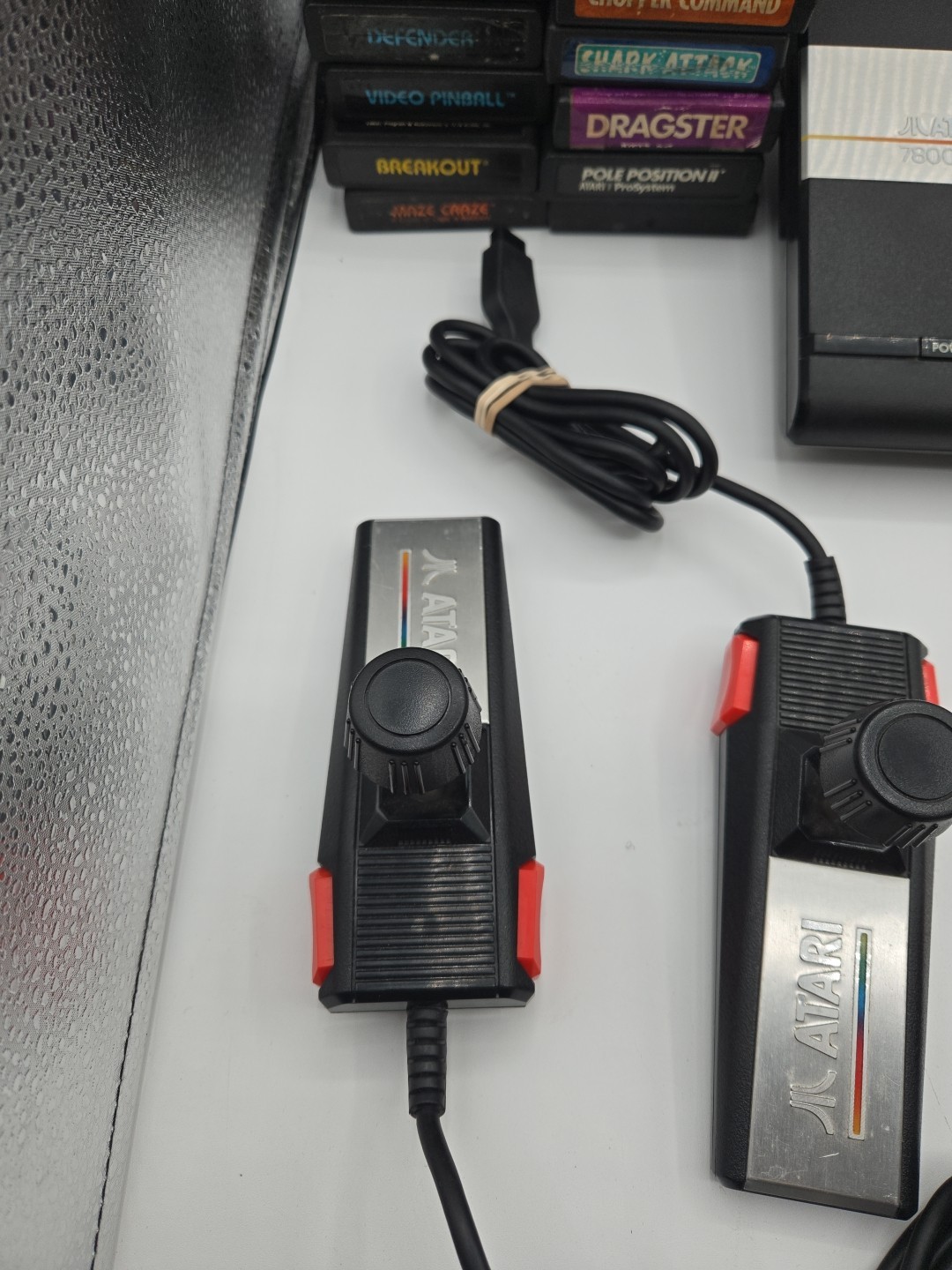 ATARI 7800 Pro System Console 16 Games Controllers Cables Tested Working Rf