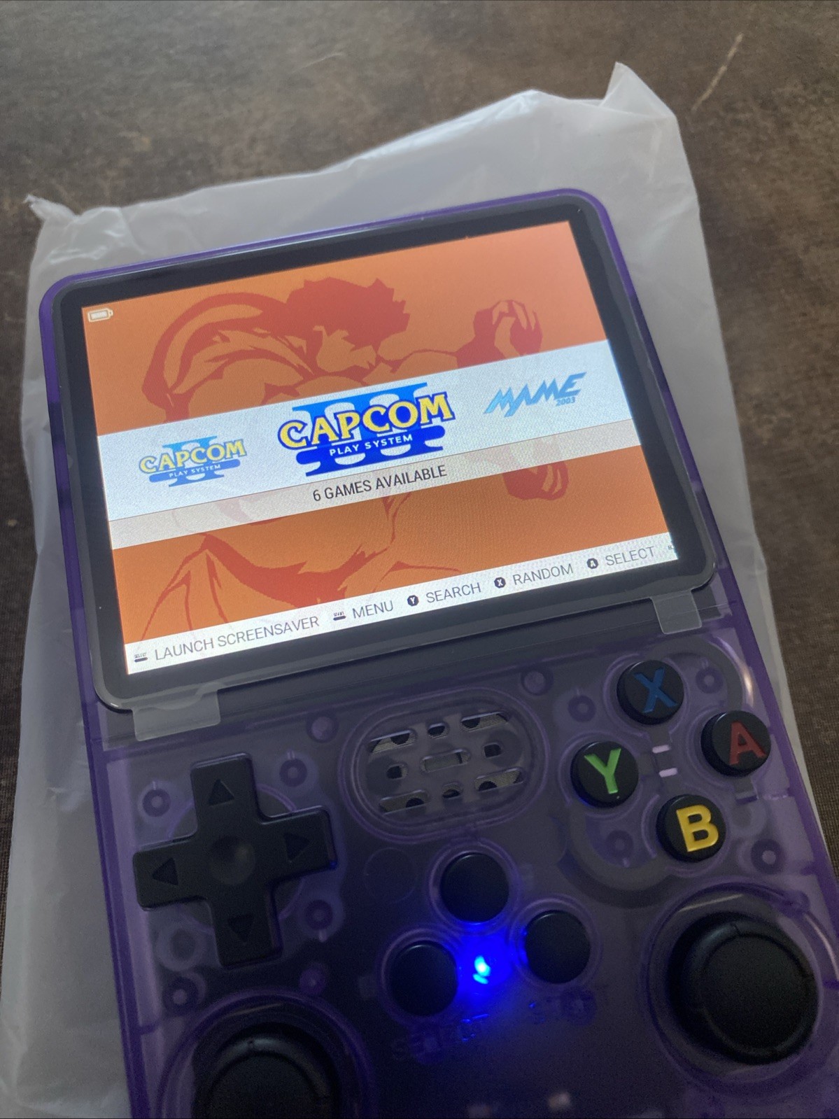 RK3326 Quad Core Handheld Game Console 128G With Built-in Games, Purple
