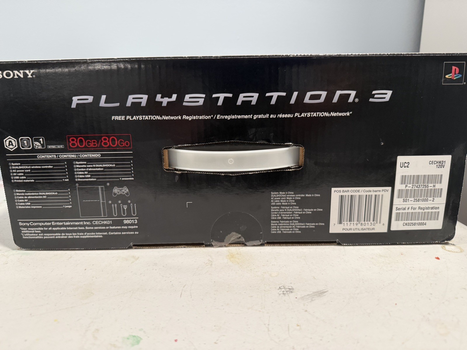 Sony PlayStation 3 80GB FAT Console – Black-UC2 CECHK01 + (6) PS3 Video Games