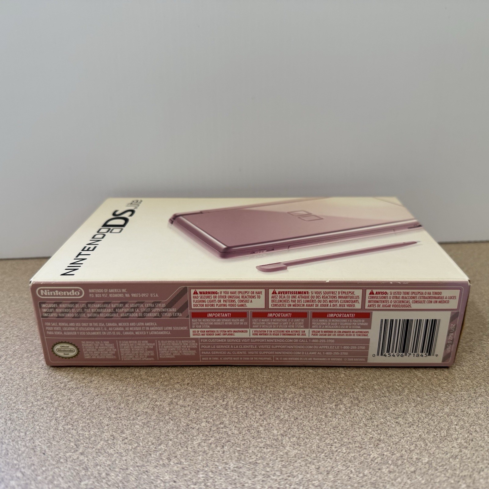 Brand New Factory Sealed Nintendo Metallic Rose Pink DS Lite Console USA