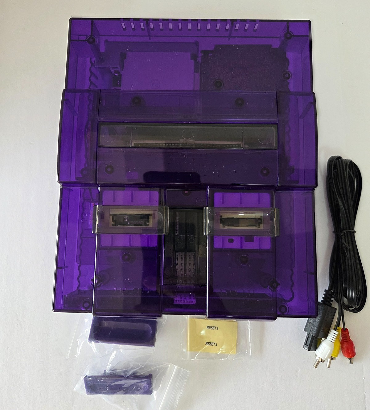 Custom Super Nintendo Transparent Purple/Smoke UPGRADED Triad Power Suppy