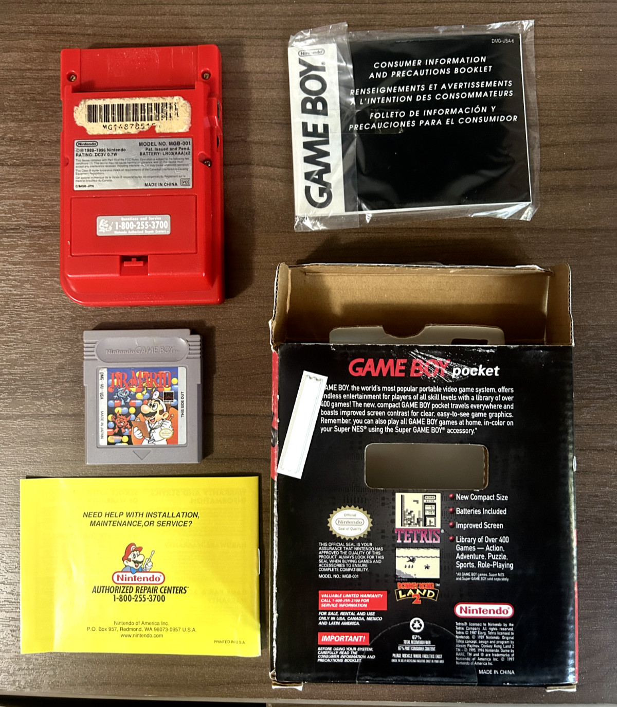 Bestbuy Dr. Mario Nintendo Game Boy Pocket – Red – RARE
