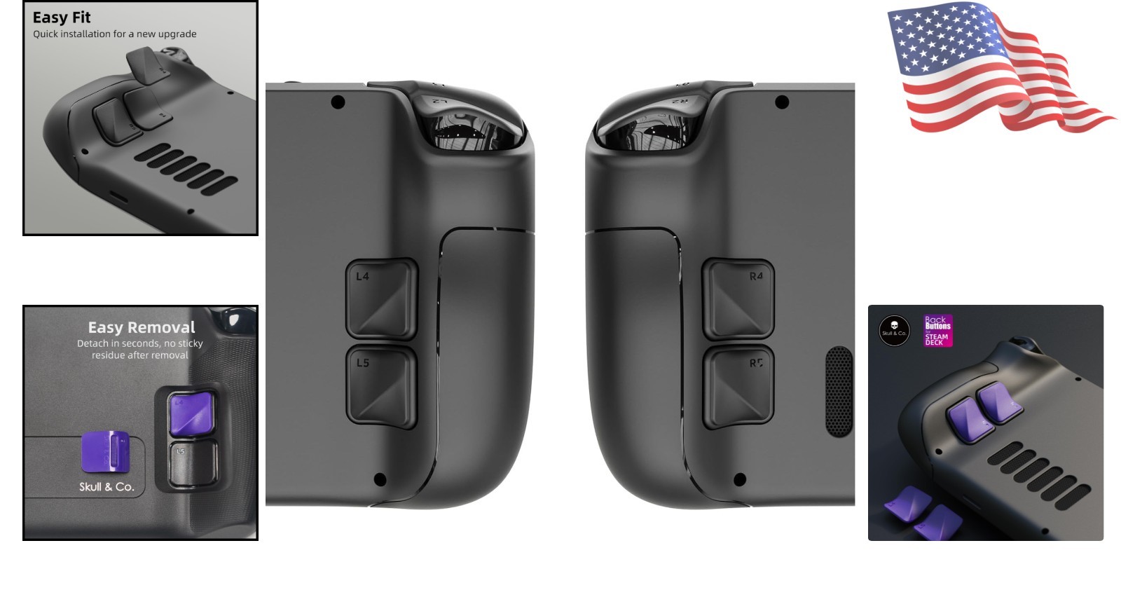 Upgrade Your Steam Deck with 4pcs Back Button Enhancement Set – Ergonomic