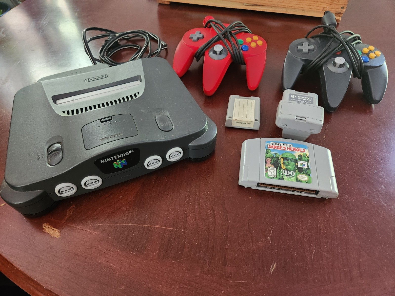 N64 console with controllers and 1 game **Does not include AV cable**