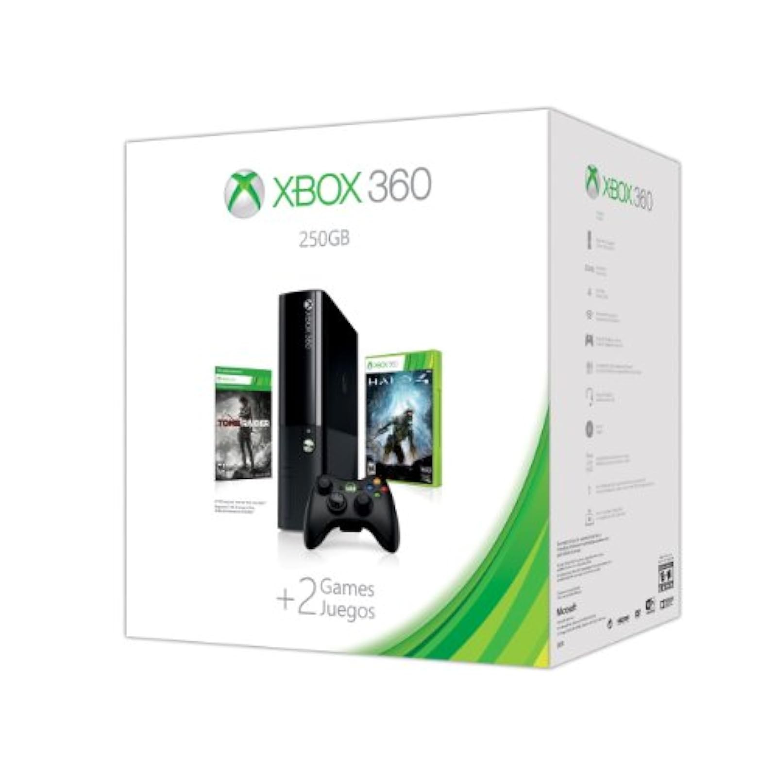 Xbox 360 250GB Console Halo 4 Tomb Raider Value Bundle Xbox 360 Very Good 1Z