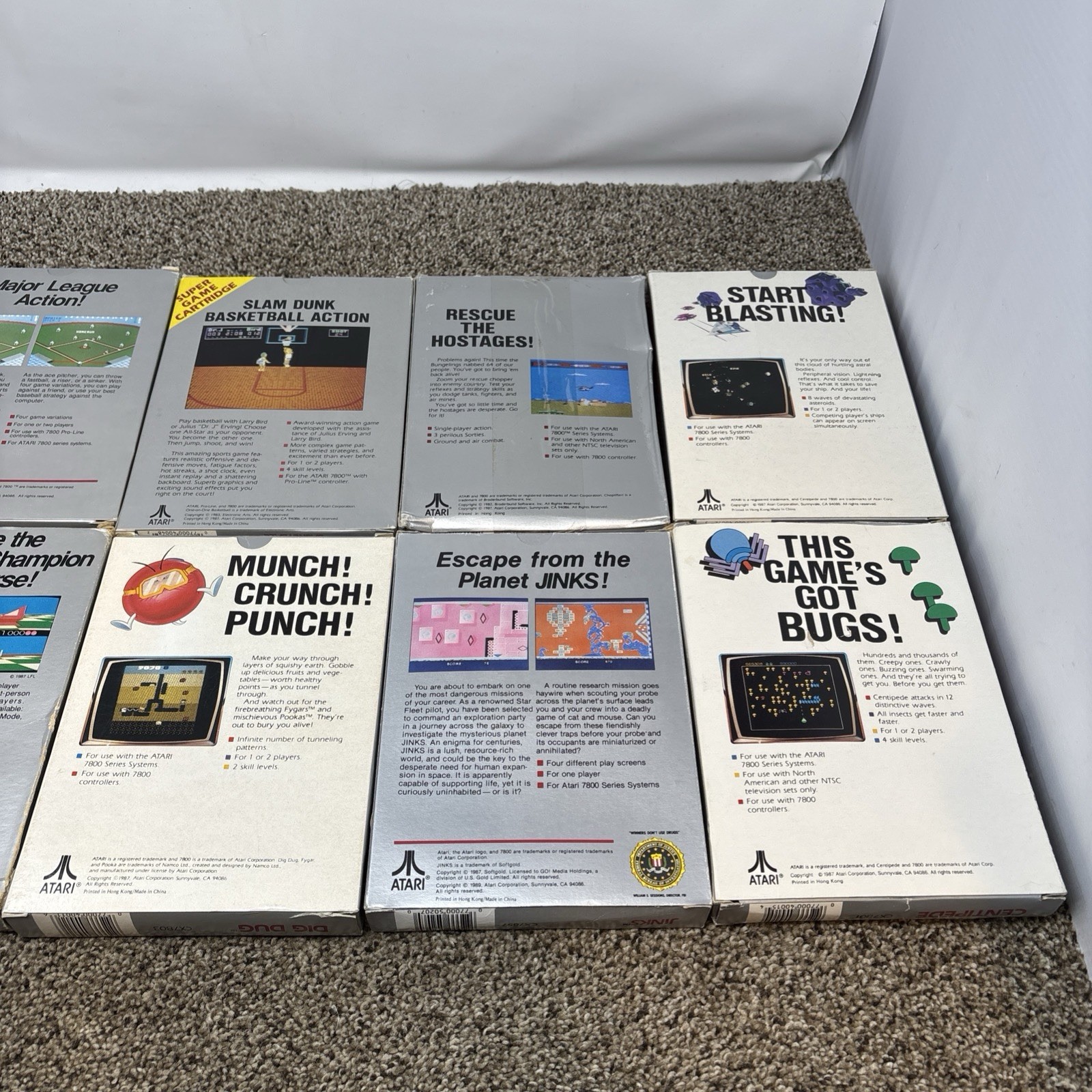 Atari 7800 Console And Games Bundle In Box Fully Tested 11 Games All Cables CIB