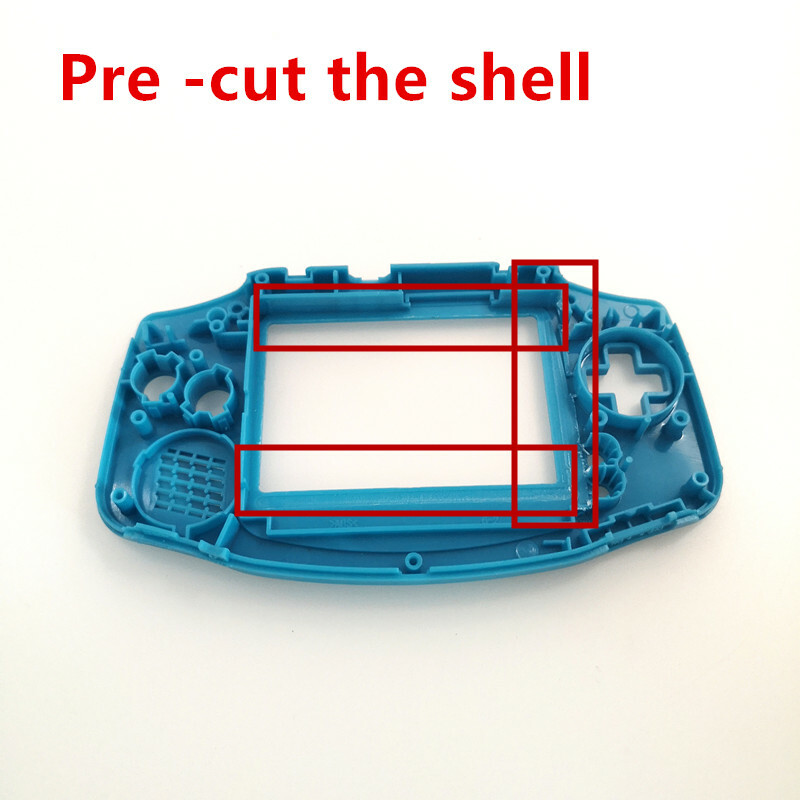 w/Clear Red Button GBA 10 Levels Brightness V2 IPS Backlight LCD Mod& Shell Case