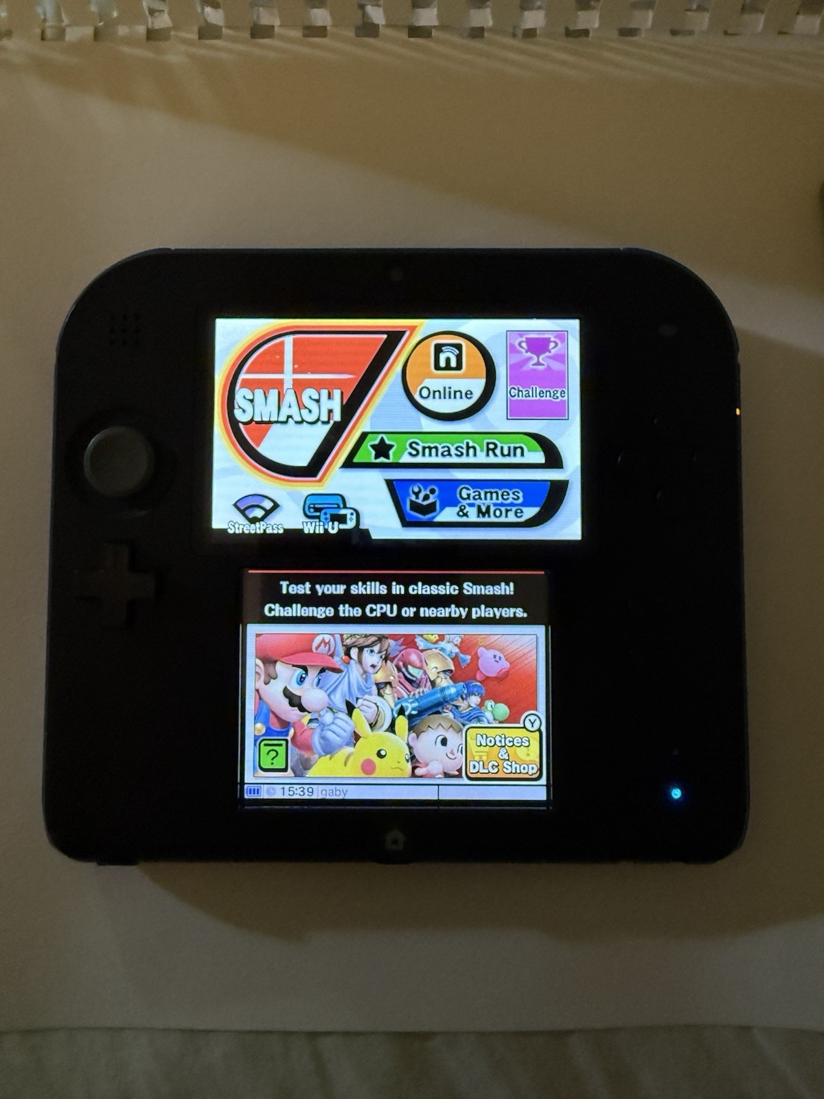 Nintendo 2DS FTR-001 Handheld System Console Cord Black/Blue