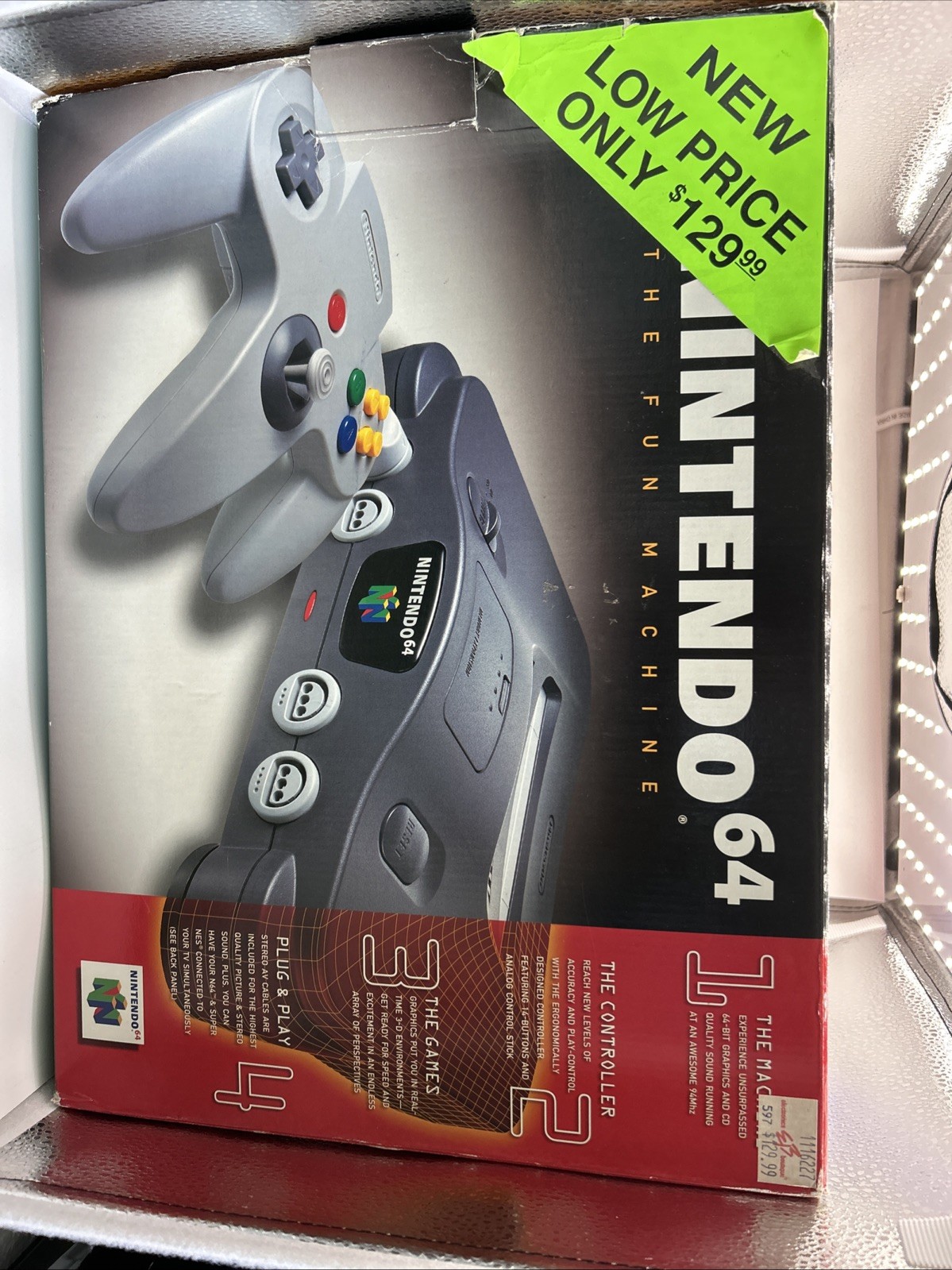 Nintendo 64 Console Bundle With Original Cords And Box And A Mad Cats Controller
